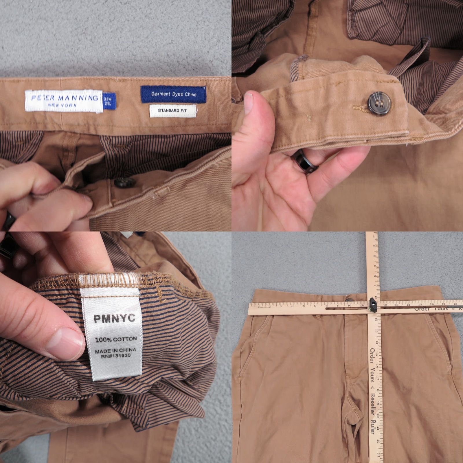 Vintage VINTAGE Peter Manning Pants Mens 33x28 Tobacco Brown Garment Dyed Chinos 5 Pocket Twill Shirt? Size US 33 - 8 Thumbnail