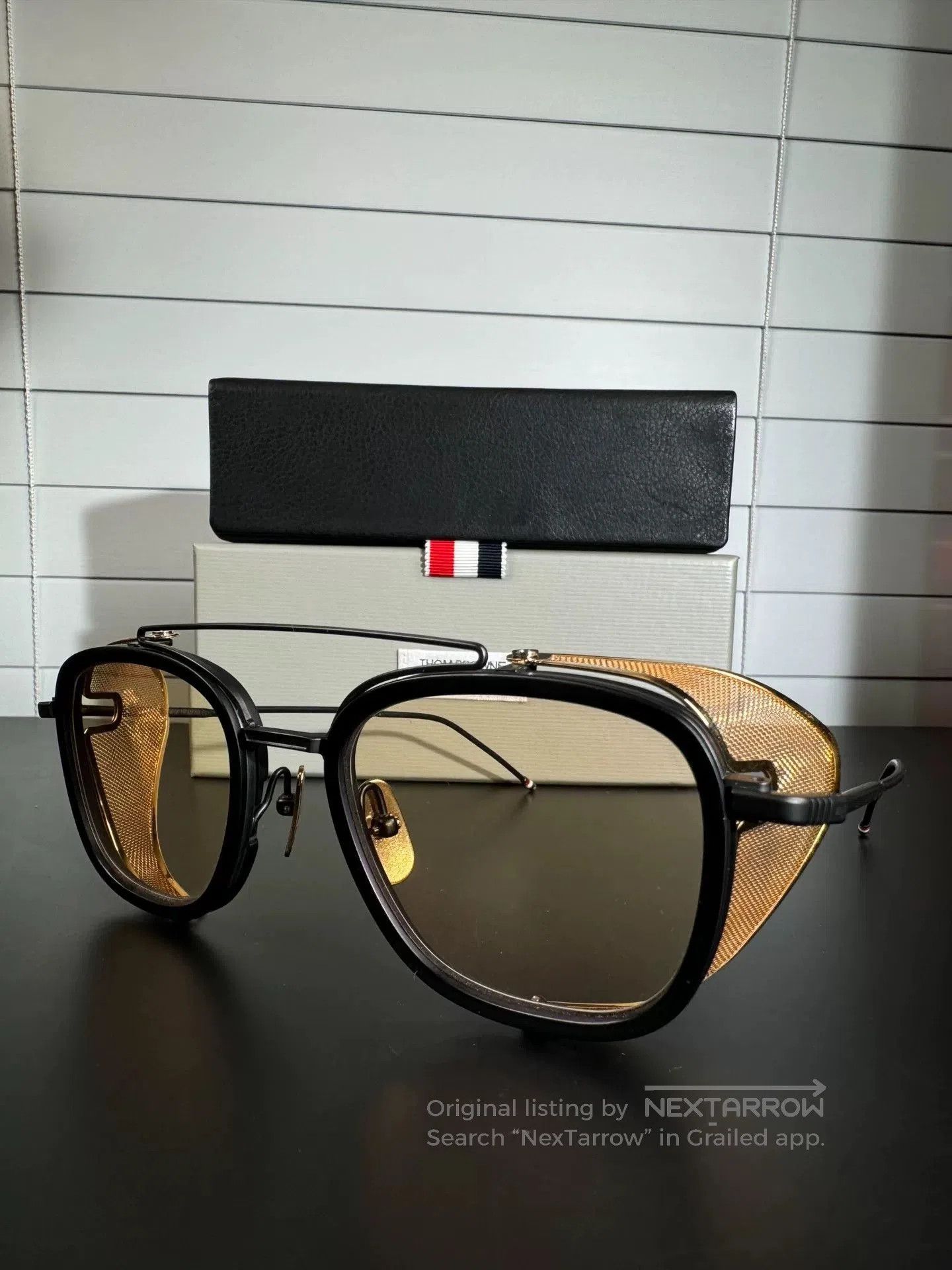 Thom Browne thom browne tb-808 sunglasses with gold accents. Size ONE SIZE - 3 Thumbnail