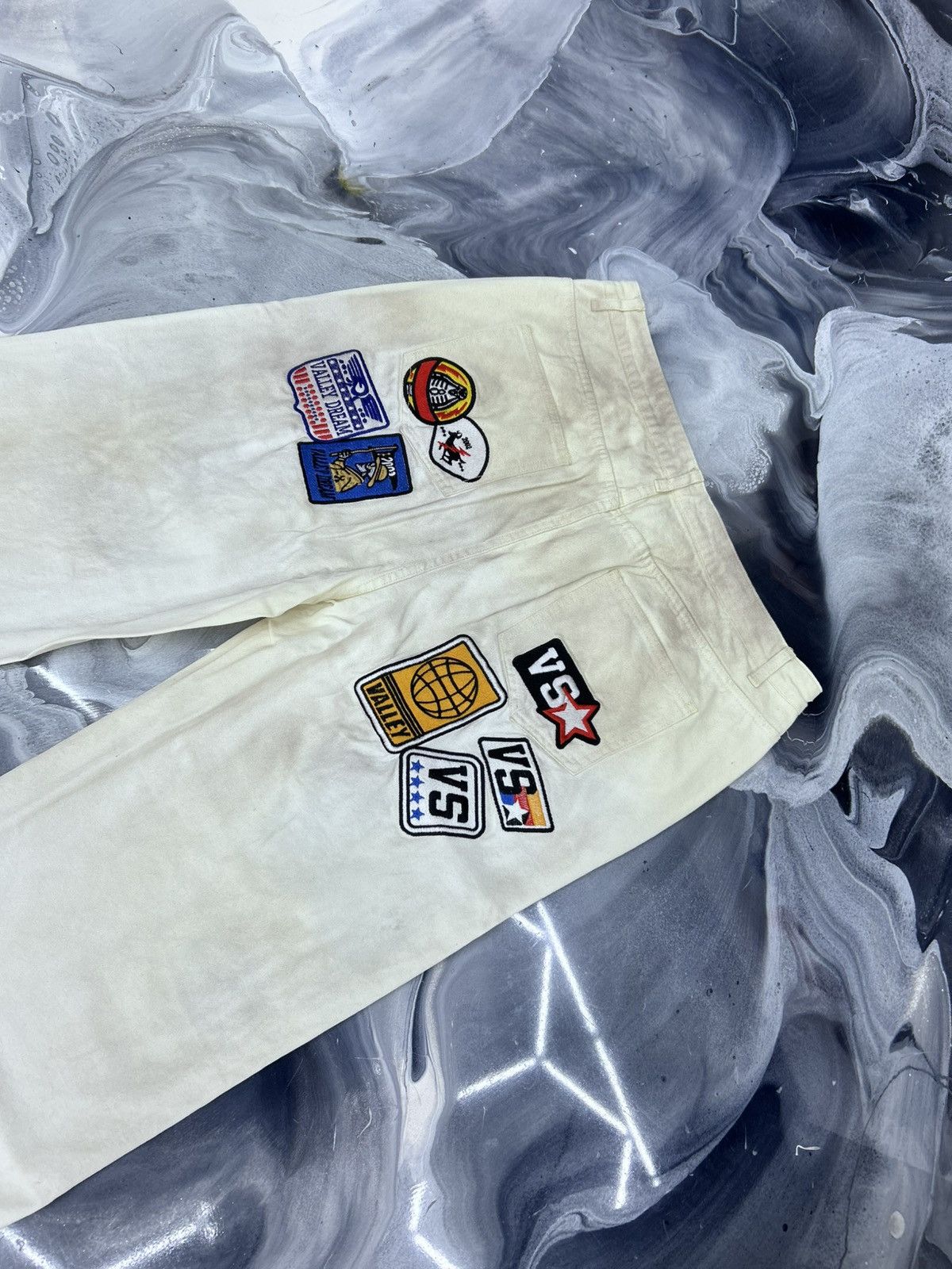 Vale Vale 1980s Painter Patch Denim Cream Size 36 Size US 36 / EU 52 - 9 Thumbnail