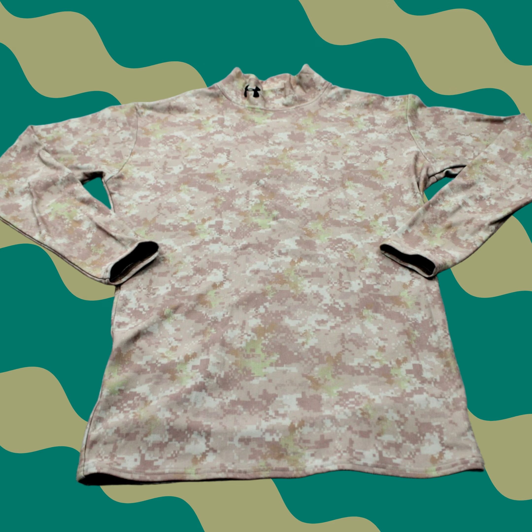 Under Armour Under Armour Camouflage Sweatshirt Mens Medium Brown L/S Pullover Threadborne Size US M / EU 48-50 / 2 - 1 Thumbnail