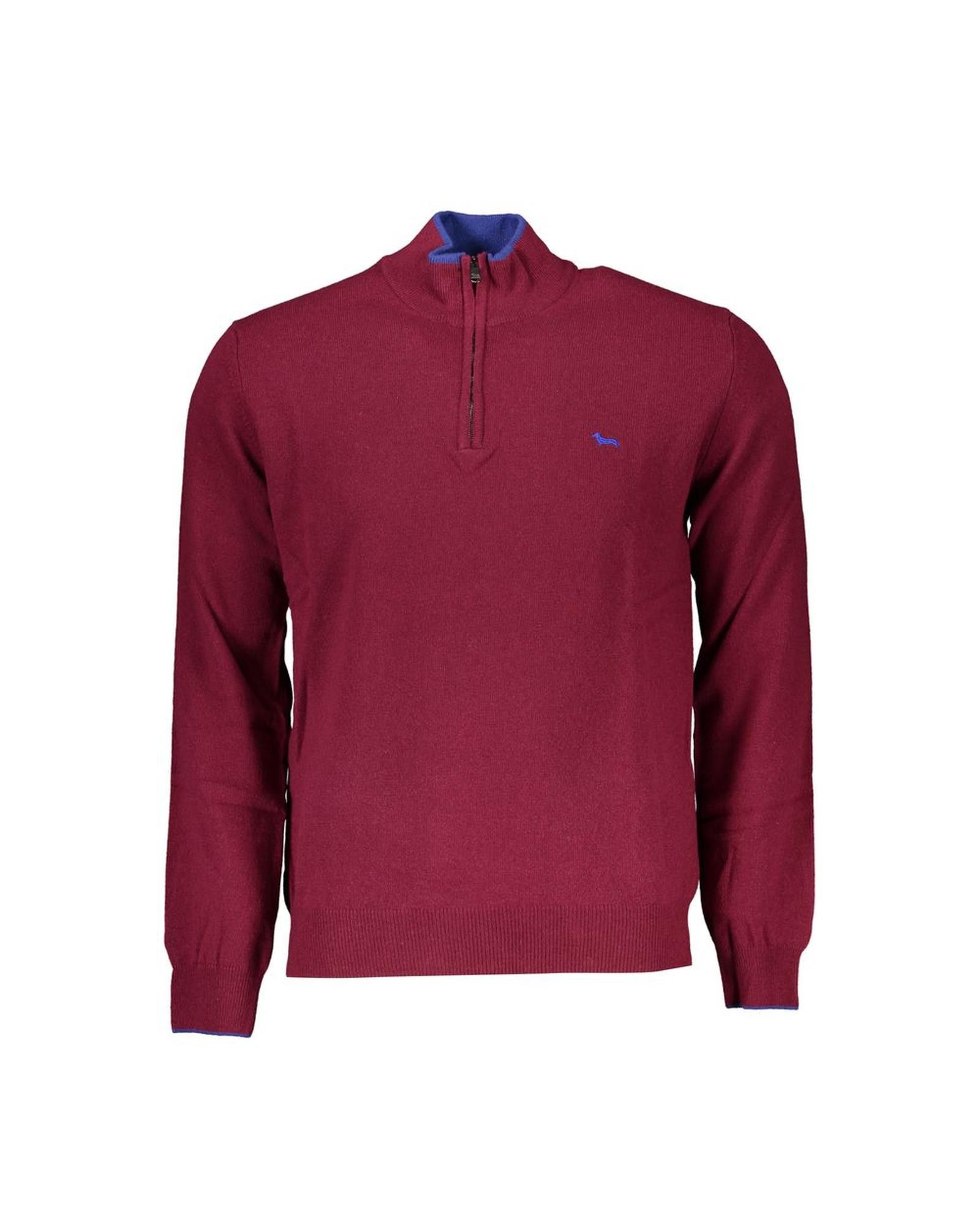 image of Harmont Blaine Embroidered Half-Zip Sweater With Contrast Details in Pink, Men's (Size XL)