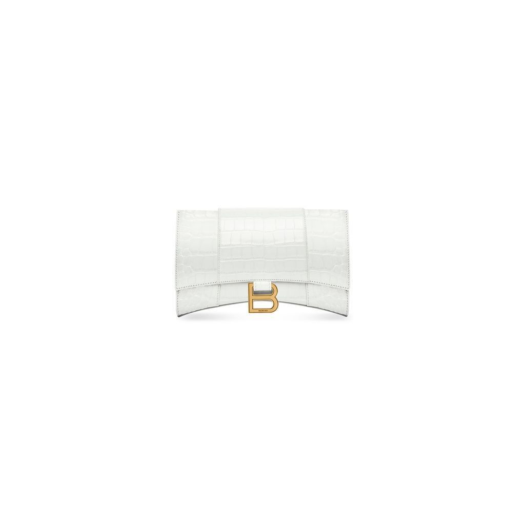 Balenciaga o1tr1nto0126 Size: OS / Hourglass Wallet On Chain in White Size ONE SIZE - 4 Thumbnail