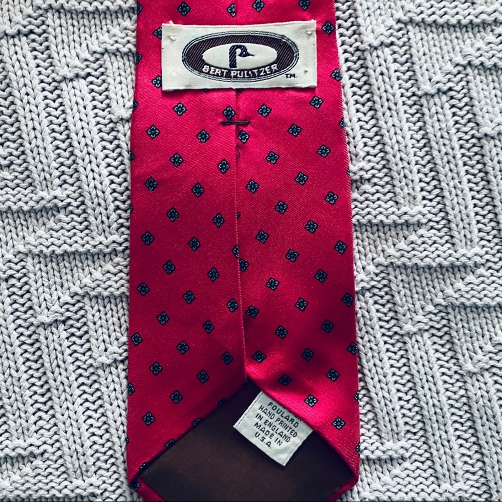 Vintage Vintage Burt Pulitzer red diamond patterned tie Size ONE SIZE - 2 Thumbnail