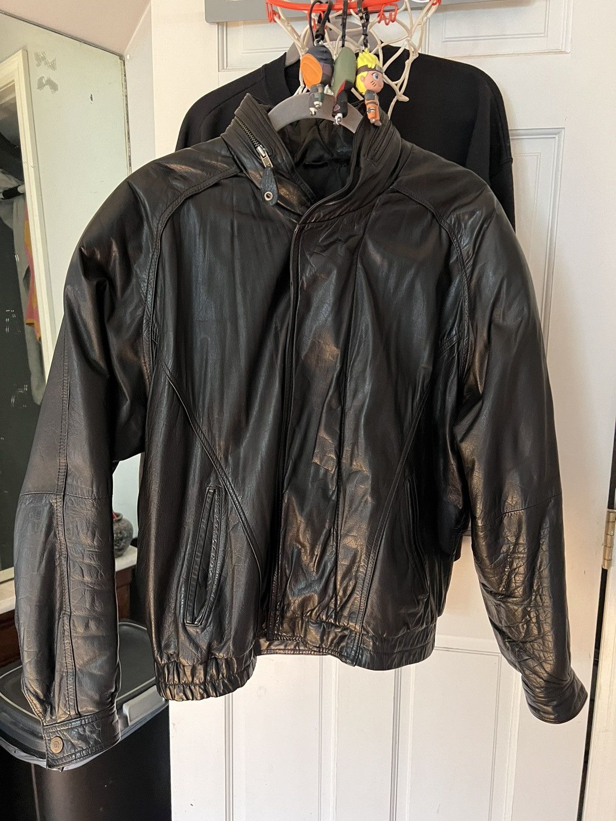 M. Julian Vintage leather bomber with attached hood