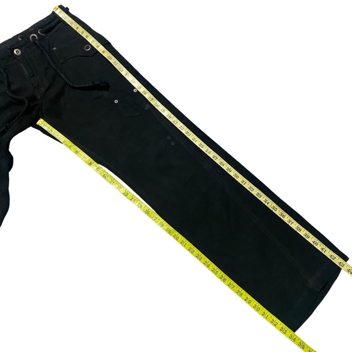 Japanese Brand Japanese Brand Bartack Black Cargo Pants Drawstring Size US 33 - 16 Thumbnail