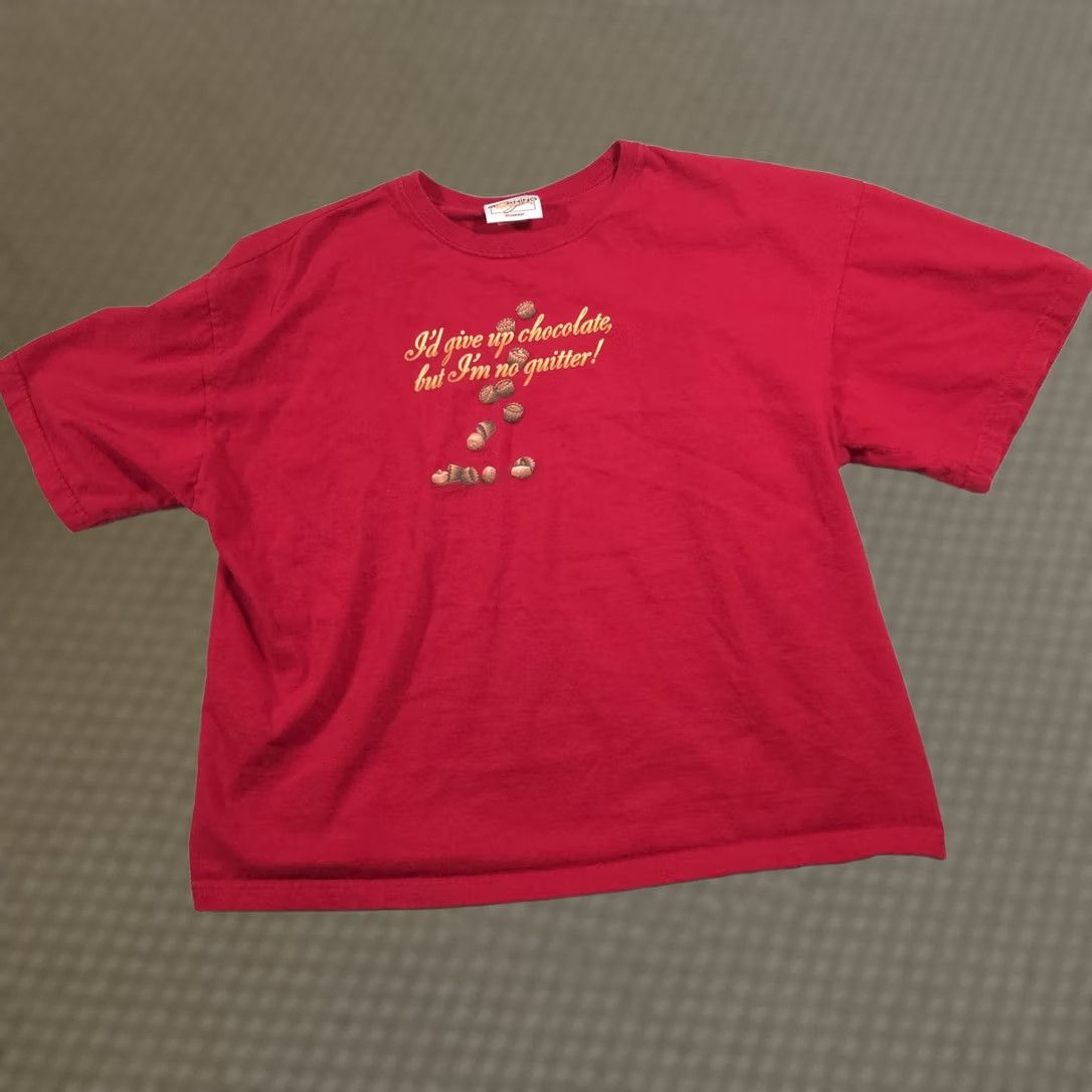 Vintage Morning Sun Shirt Womens 2X Red Chocolate Graphic Humor Short Sleeve Tee Plus Size XXL / US 16-18 / IT 52-54 - 1 Thumbnail