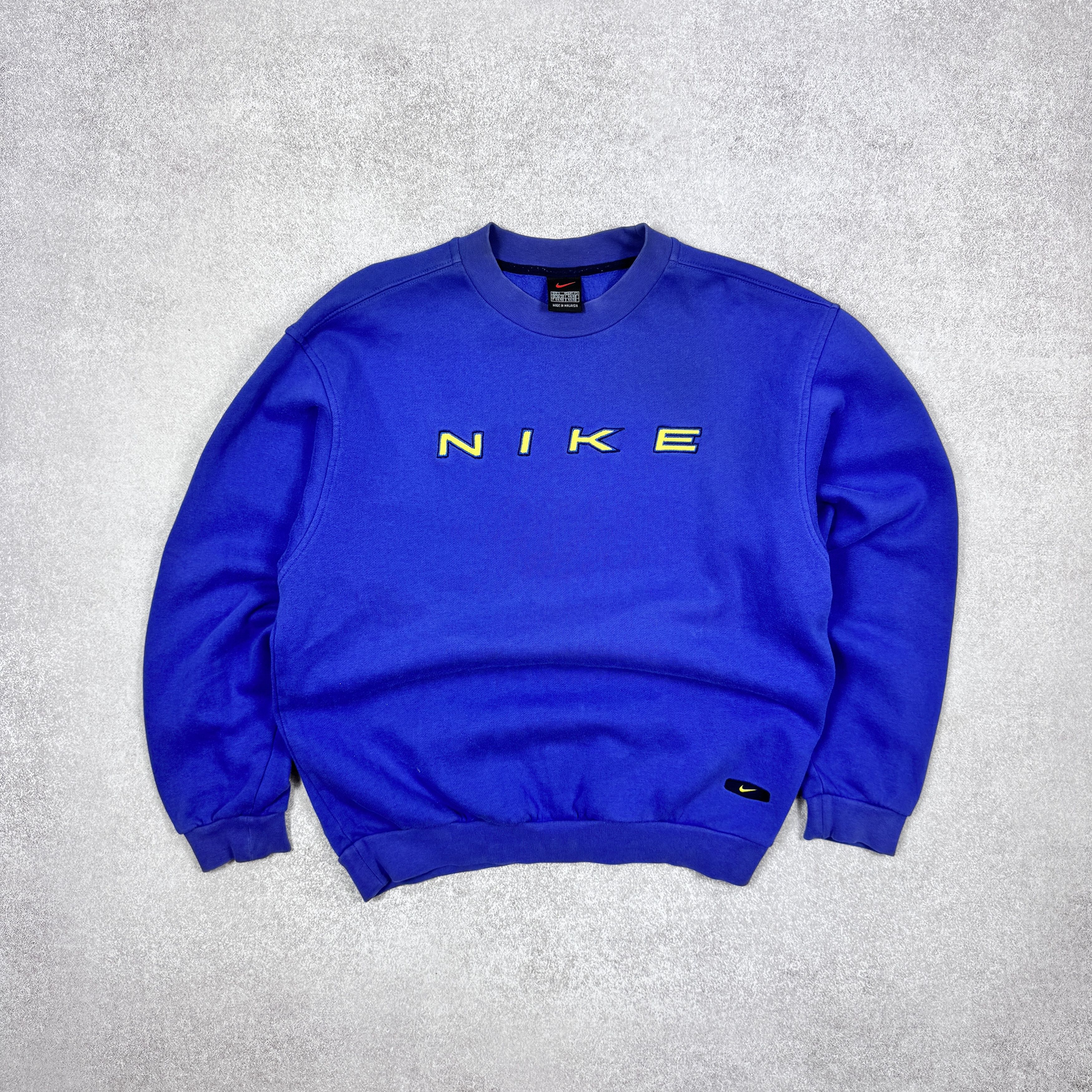 Nike Vintage Nike Big Logo 90s Blue Cotton Sweatshirt Size S-M Size US S / EU 44-46 / 1 - 1 Thumbnail
