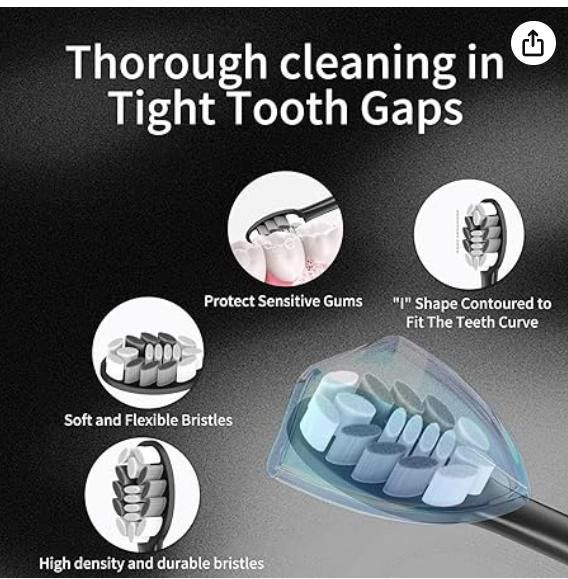 NBDN Nobrandedon Electric Toothbrush Set, 10 Heads, Travel case, 2-MinTimer Size ONE SIZE - 4 Thumbnail
