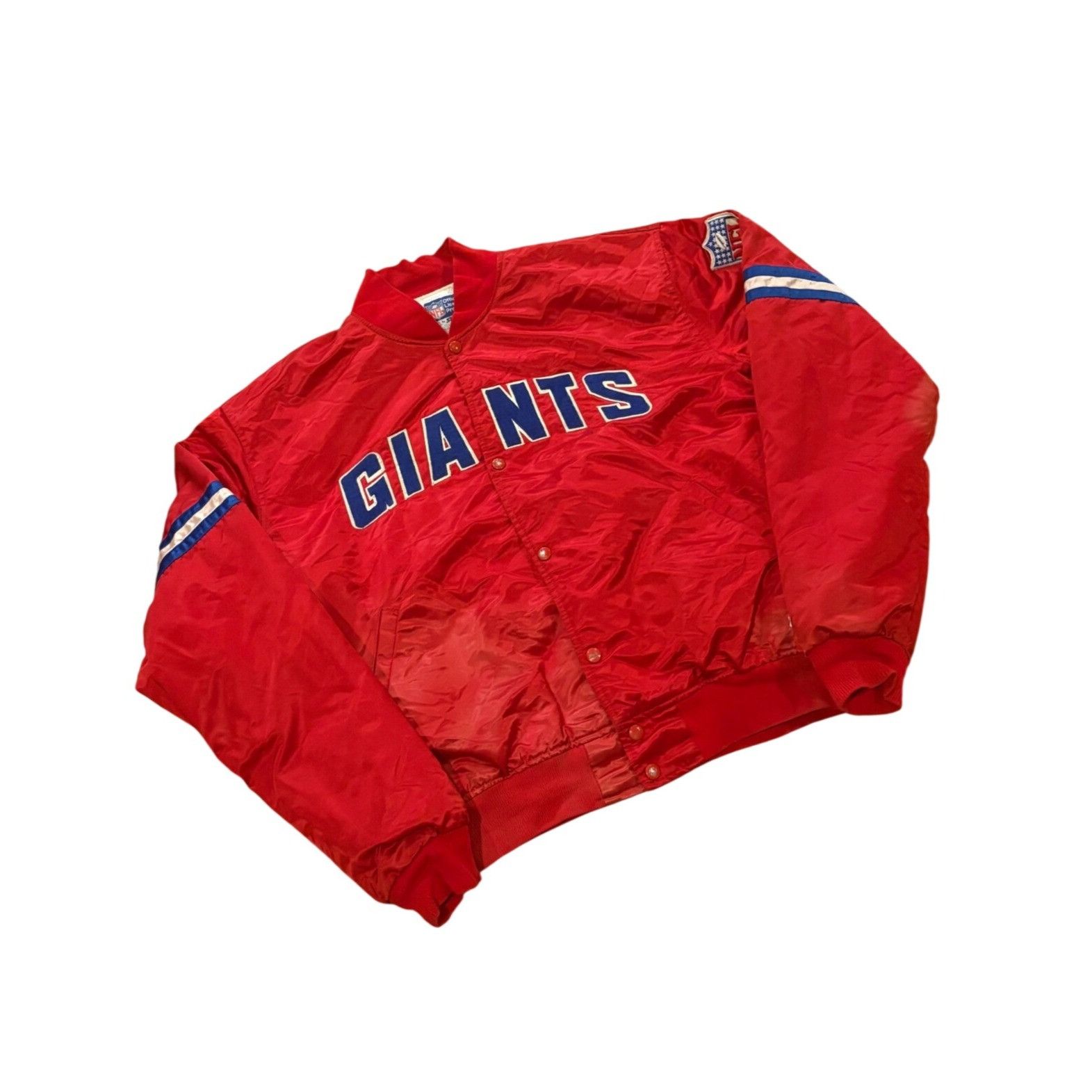 Starter Rare Vintage 80s Starter New York Giants NFL Red Satin Jacke Size US XL / EU 56 / 4 - 3 Thumbnail