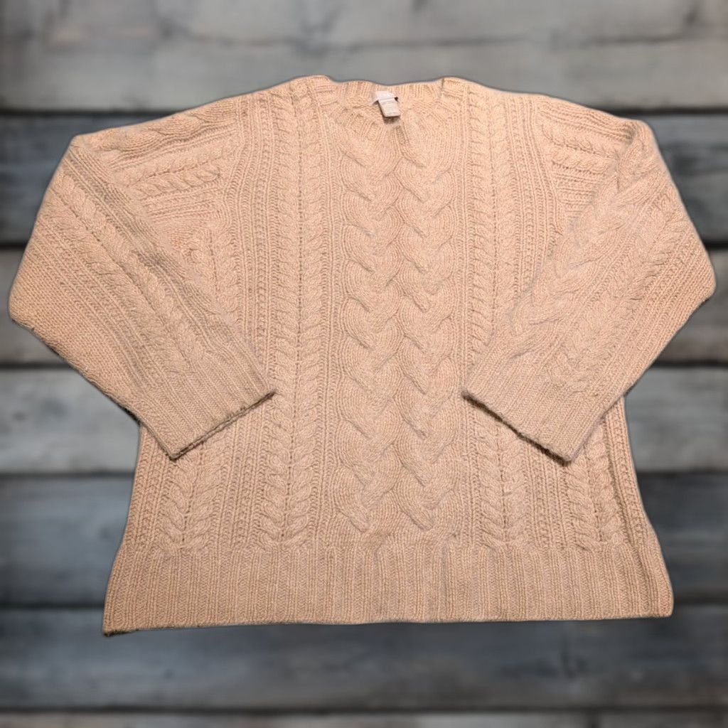J.Crew J Crew Cable Knit Hand knit Sweater Womens L Lambs Wool Rabbit Hair Supersoft Size L / US 10 / IT 46 - 1 Thumbnail