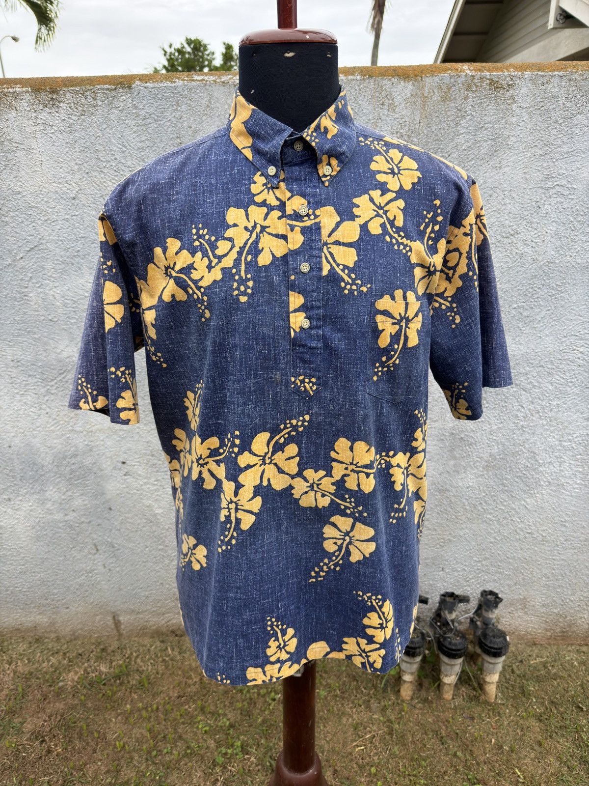 Reyn Spooner PreOwned Reyn Spooner Hawaiian Print Blue/Yellow Men's L Size US L / EU 52-54 / 3 - 1 Thumbnail