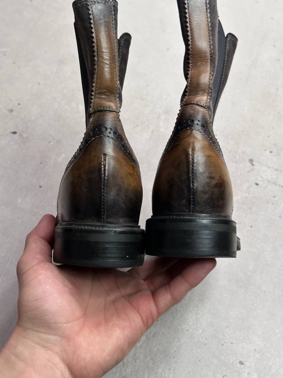 Santoni Santoni Brown Suede & Leather Brogue Chelsea Boots Size 36 Size US 6 / IT 36 - 10 Thumbnail