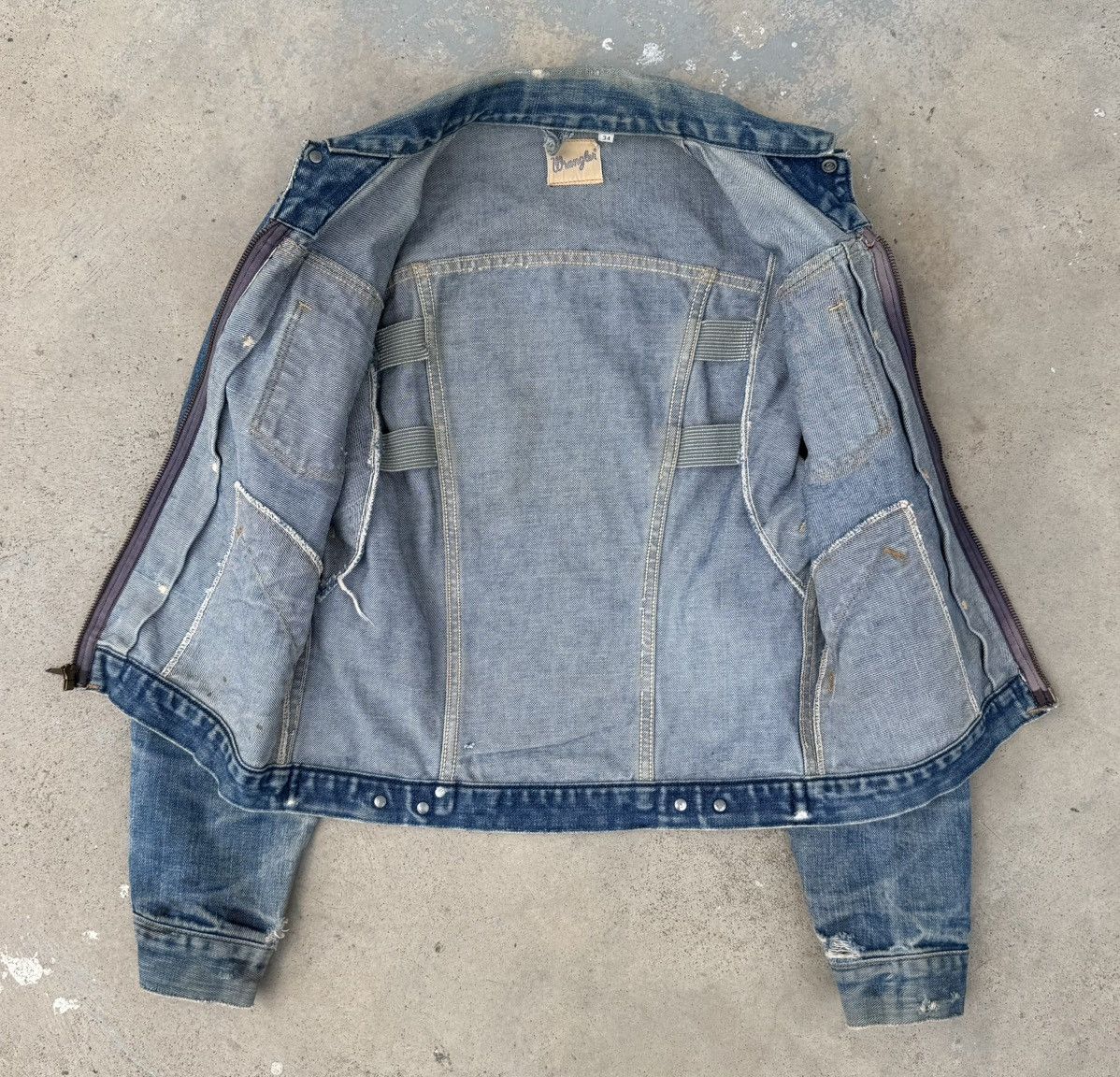 Wrangler 🔥Rare 60s Wrangler Zip Denim Jacket Talon Conmatic USA Size US XS / EU 42 / 0 - 11 Thumbnail