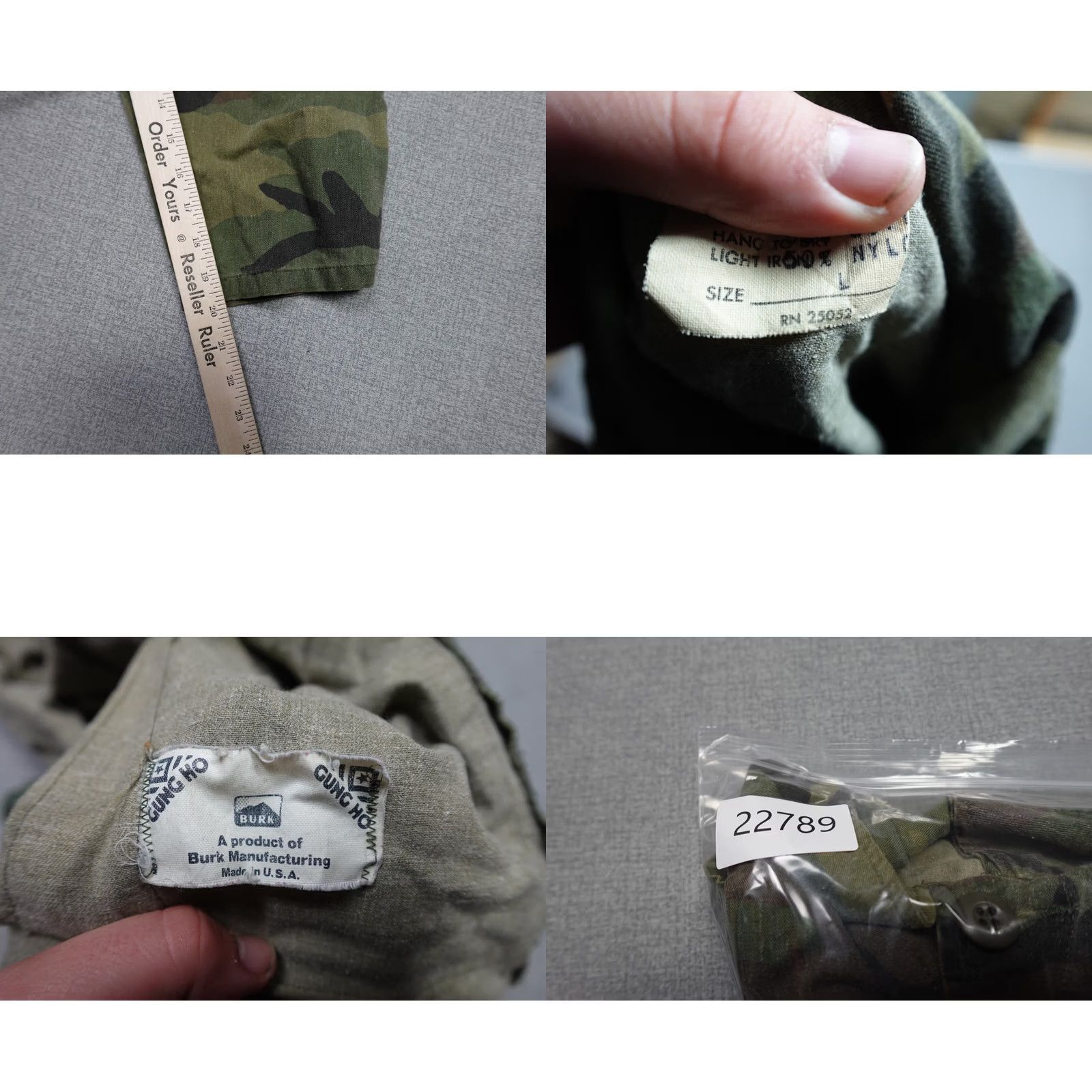 Vintage VINTAGE Camo Shirt Mens Large Brown Woodland Hunting Gung Ho Burk Military Canvas Cotton Button-Up Long Sleeve USA Model: Sportsman Size US L / EU 52-54 / 3 - 8 Thumbnail