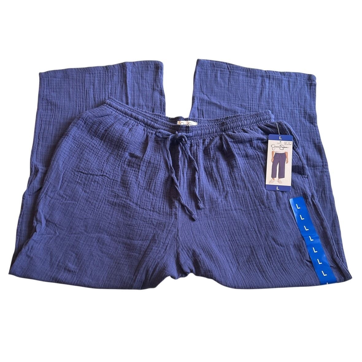 Jessica Simpson Jessica Simpson Womens Blue Wide-Leg Ankle Crop Pants XL Size 36" / US 14 / IT 50 - 5 Thumbnail