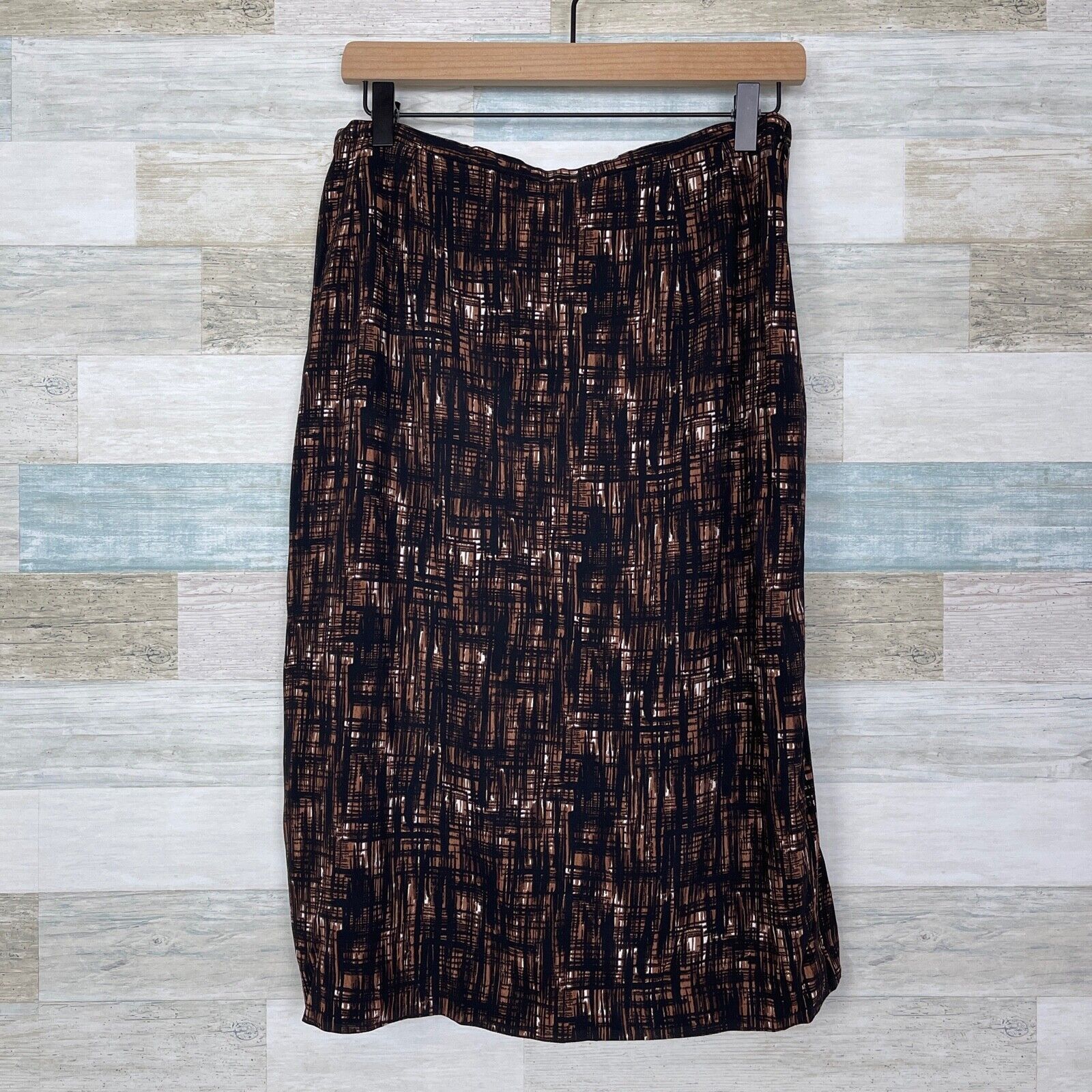 Michael Kors Italy Collection Pencil Skirt Black Brown 12