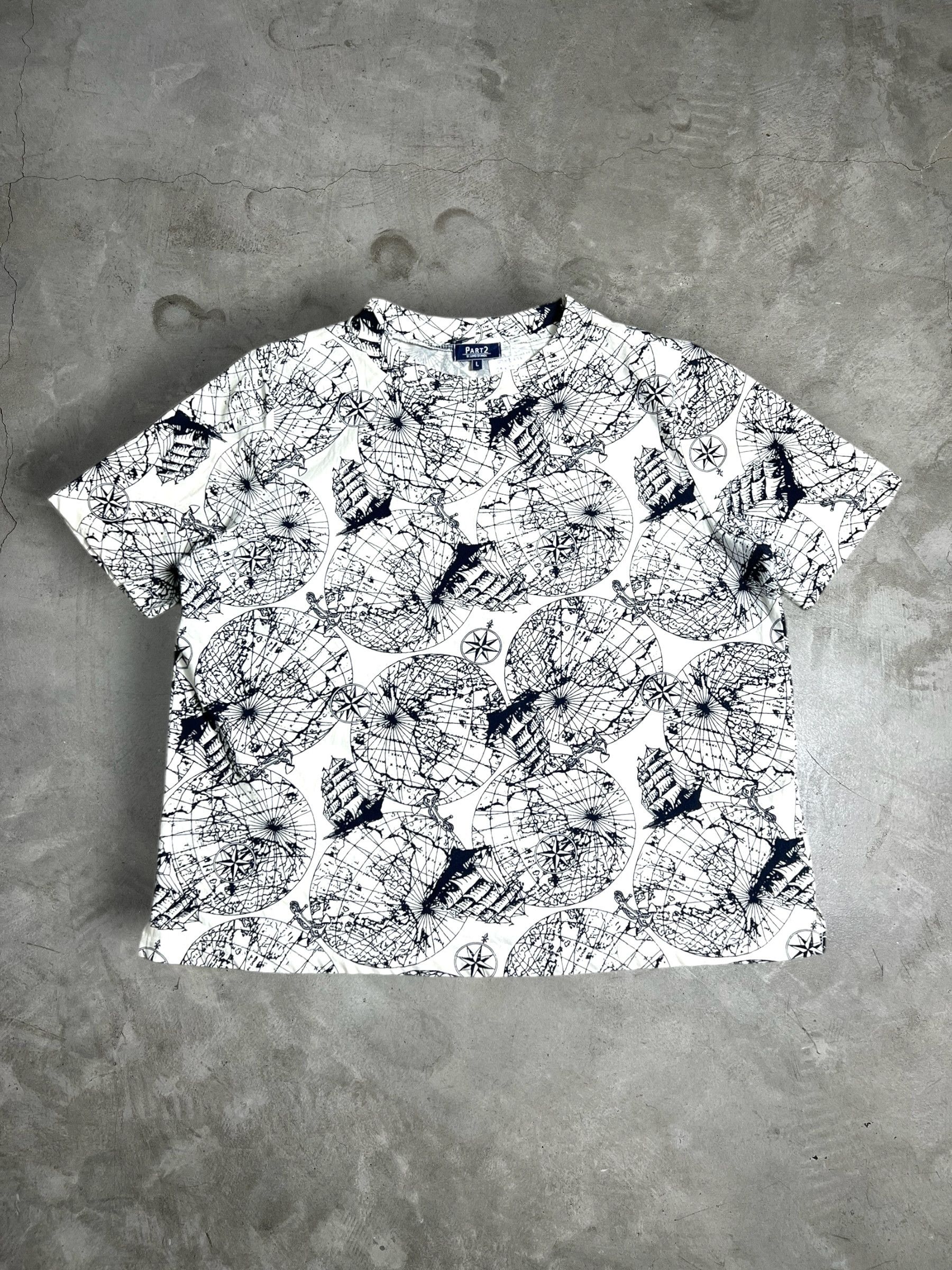 Japanese Brand × Junko Shimada Junko Shimada Part2 Maps Full Print Cropped Tee (L) GTME474 Size US L / EU 52-54 / 3 - 1 Thumbnail