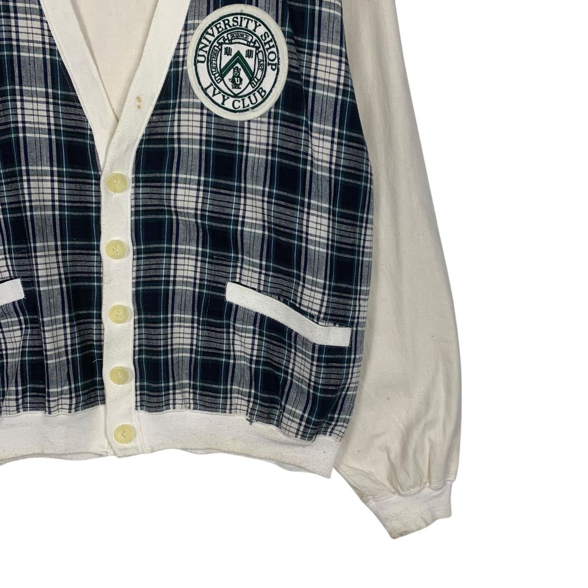 Japanese Brand UNIVERSITY SHOP Ivy Club Checked Cardigan #1805-C16 Size US L / EU 52-54 / 3 - 4 Thumbnail