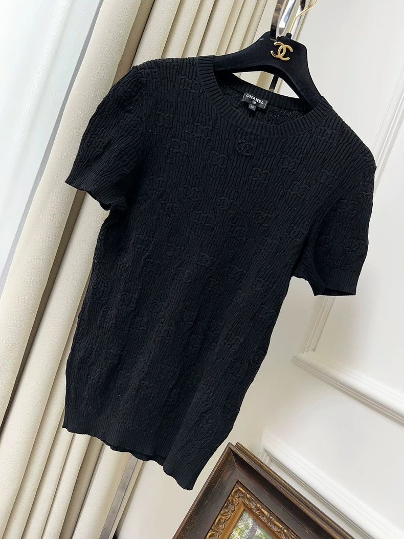 Chanel Chanel Black diamond check full double C knitted logo shor Size S / US 4 / IT 40 - 1 Thumbnail