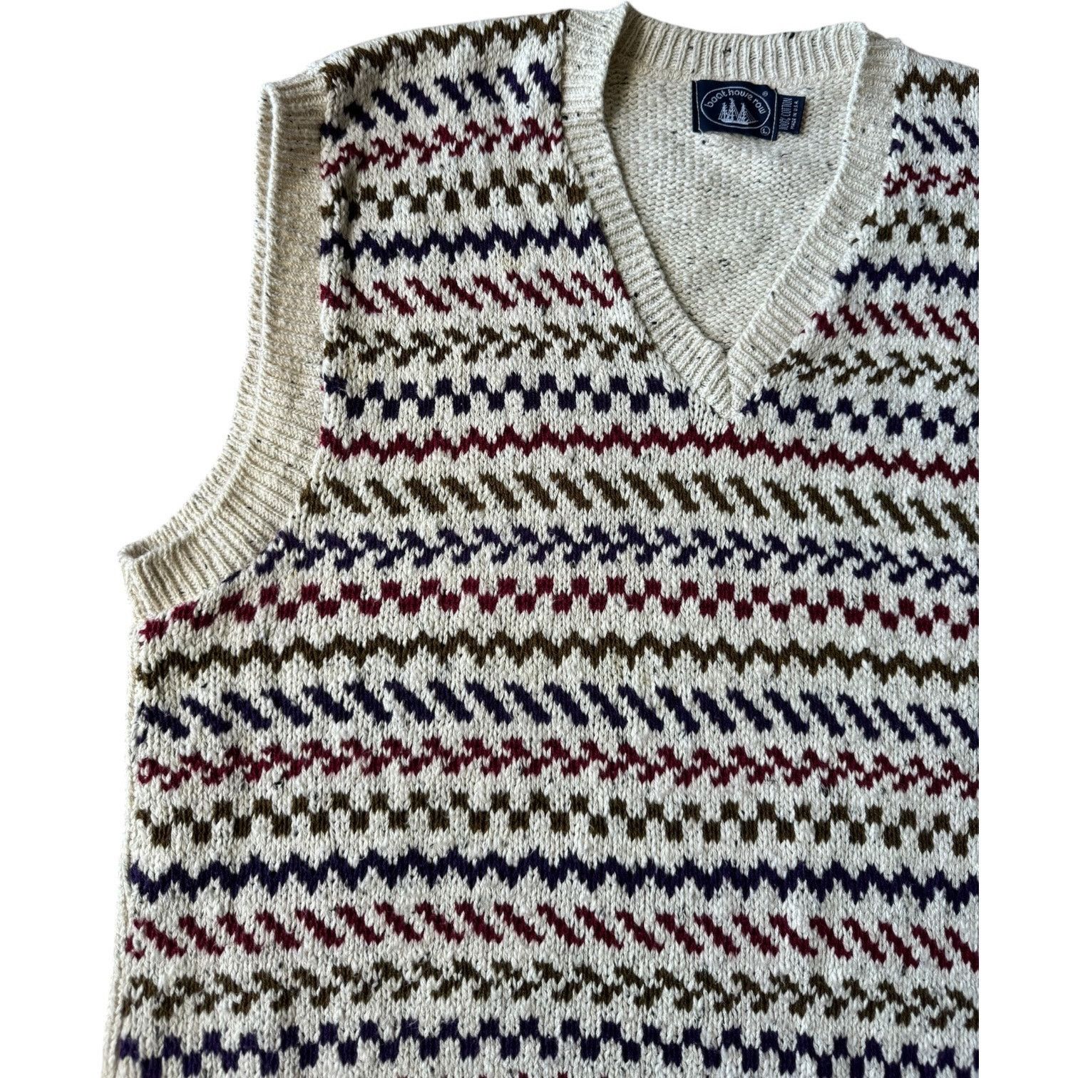 Vintage Vintage Boat House Row knit cotton oatmeal V neck vest Large Size US L / EU 52-54 / 3 - 7 Thumbnail