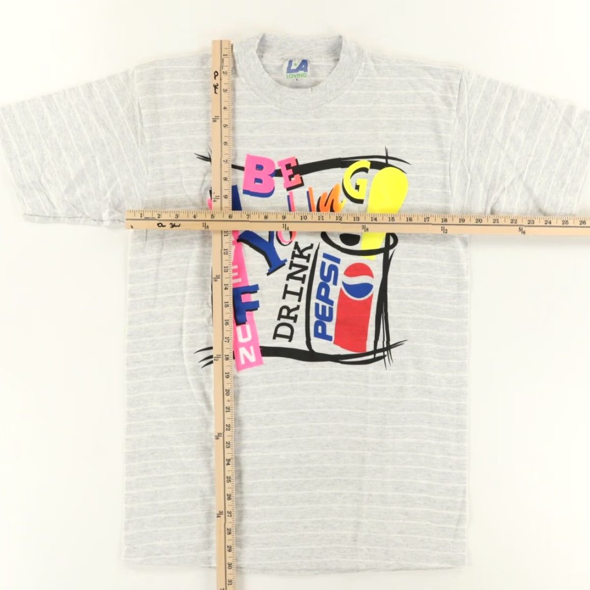 Vintage VTG LA Loving Be Young Drink Pepsi Striped T-Shirt Gray Men's L Shirts, T-Shirt, Vintage, Be Young, Pepsi, Striped, Gray, LA Loving, Men, L Size US L / EU 52-54 / 3 - 3 Thumbnail