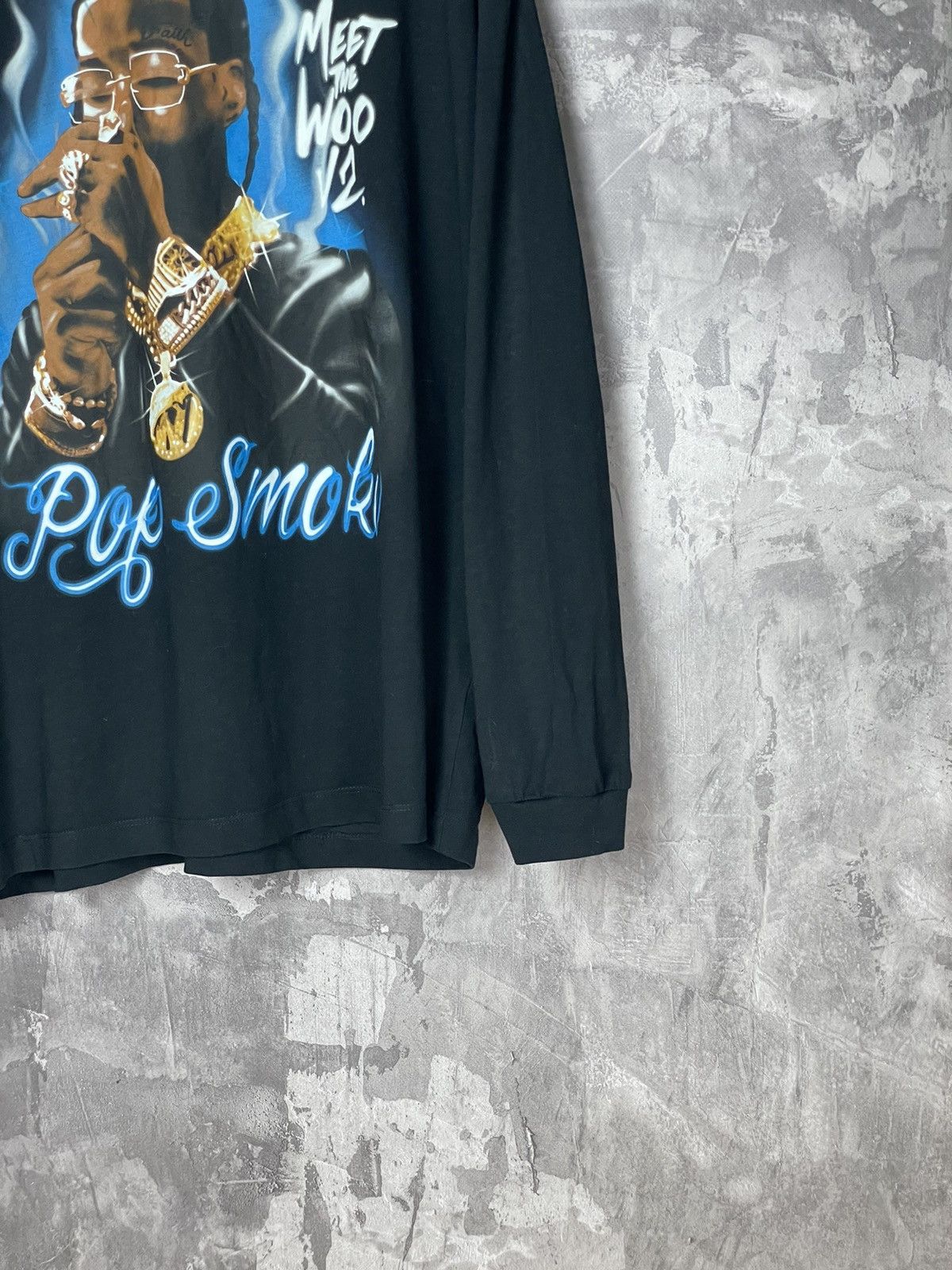 Rap Tees × Vintage Pop smoke Print all over me logo long sleeve t shirt Size US XL / EU 56 / 4 - 4 Thumbnail