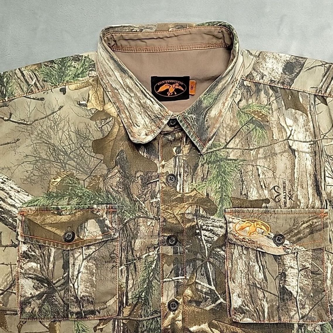 Realtree VINTAGE Duck Commander Camo Shirt Men 1XL Twill Realtree Xtra Shacket Jacket Hunt Shirt Size US XL / EU 56 / 4 - 3 Thumbnail