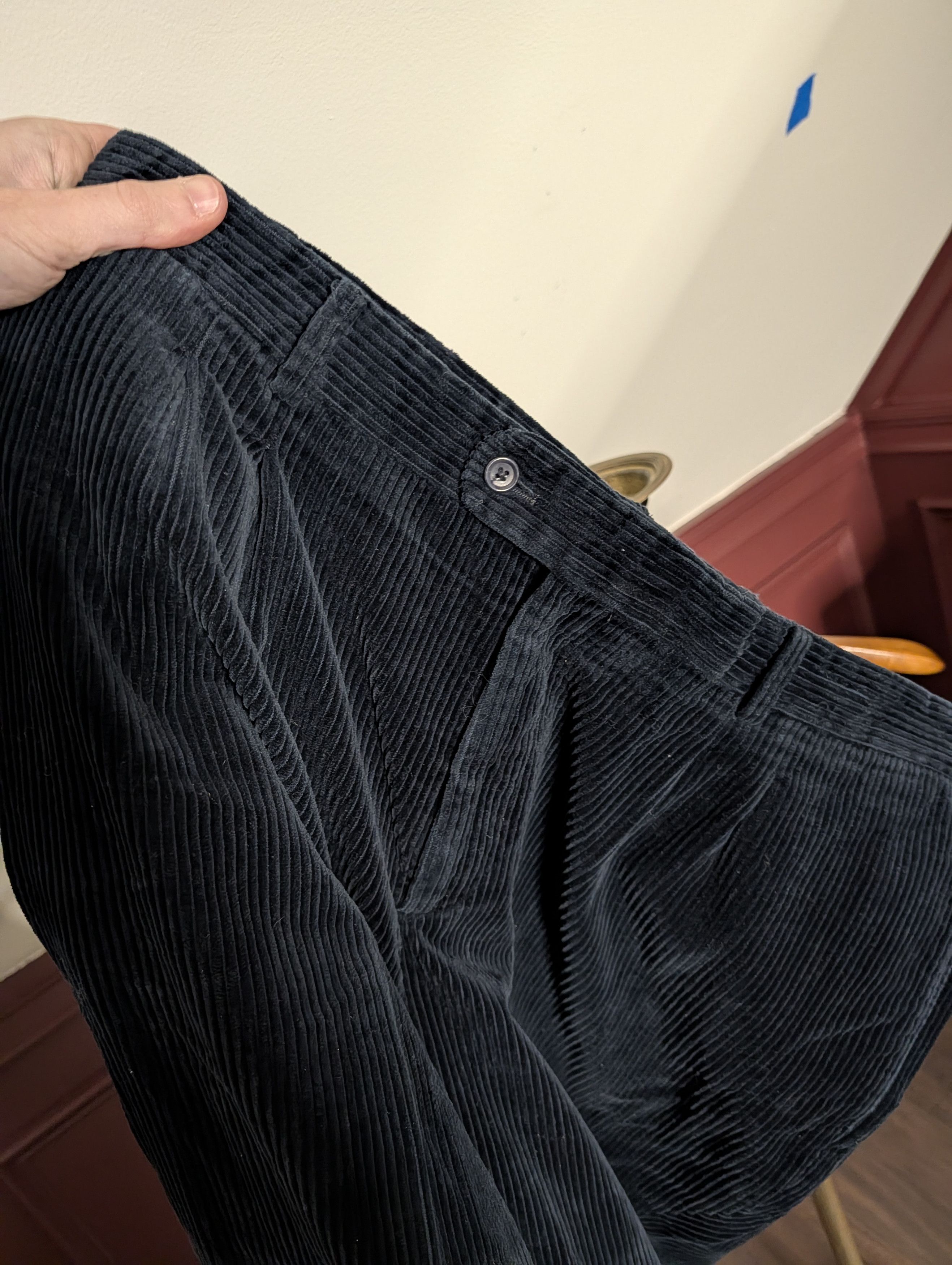 J. Peterman Black corduroy Duca Visconti Di Modrone Italian cotton pants Size US 40 / EU 56 - 6 Thumbnail