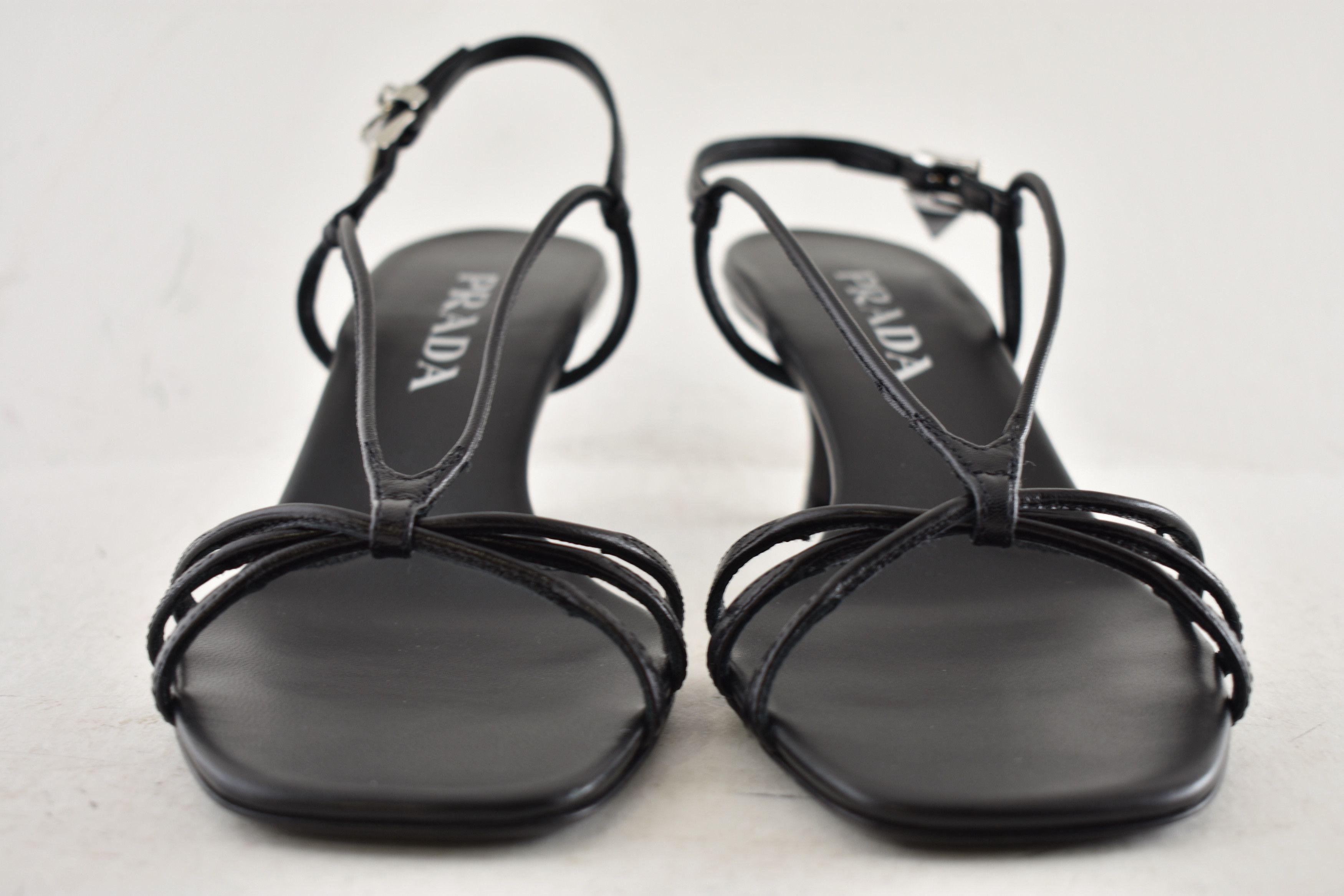 Prada Prada Capretto Strappy 55mm Leather Sandal Kitten Heel 38 Size US 8 / IT 38 - 12 Thumbnail