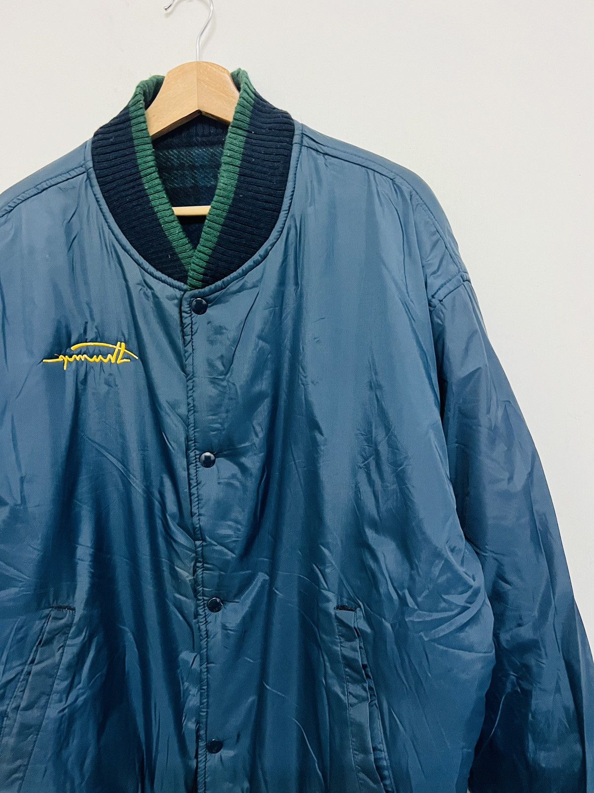 Vintage Vintage 80s Reversible Thump! Varsity Bomber Jacket Size US XL / EU 56 / 4 - 20 Thumbnail