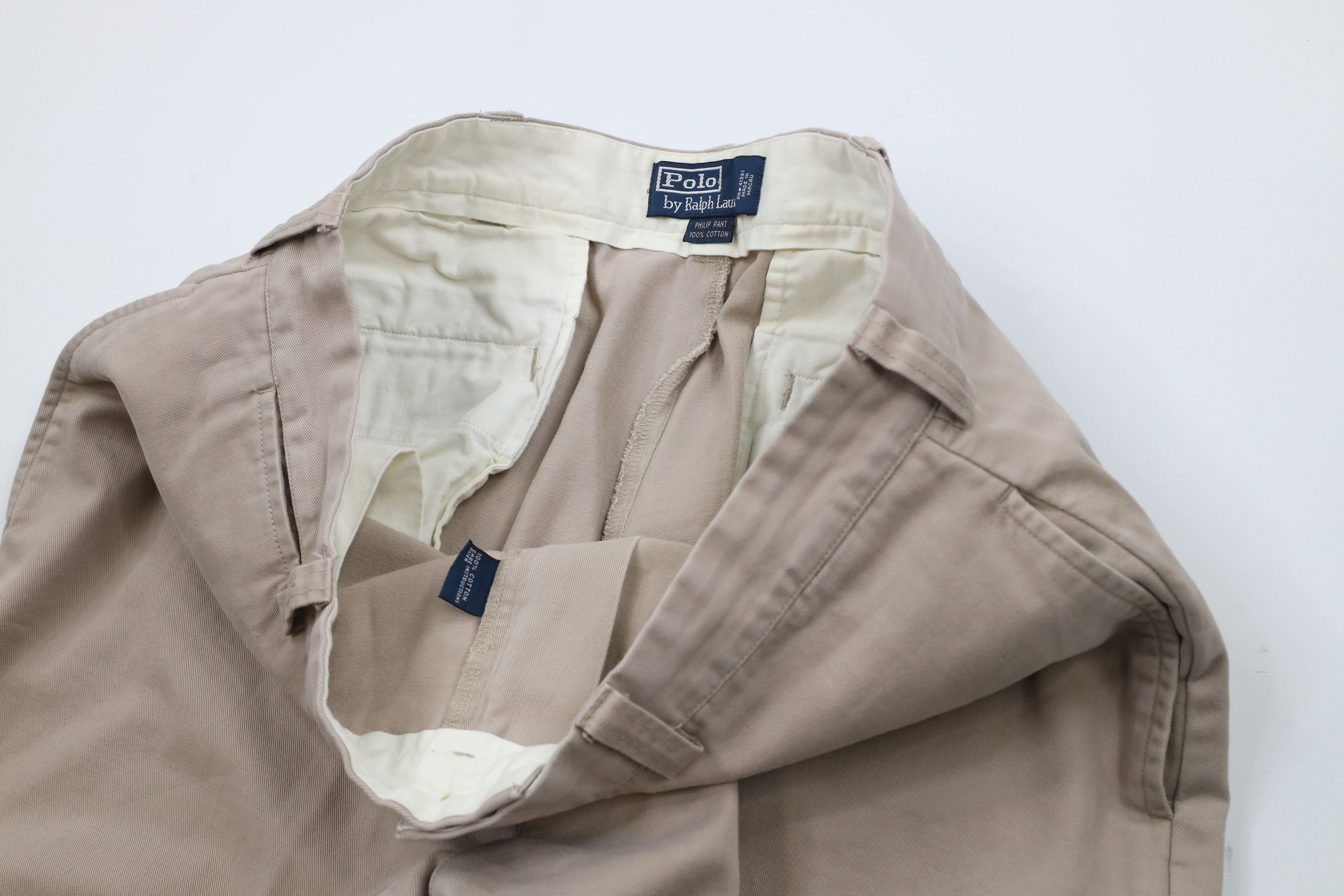 Ralph Lauren × Vintage Vintage 90s Ralph Lauren Spell Out Cotton Chino Pants Beige Size US 32 / EU 48 - 9 Thumbnail