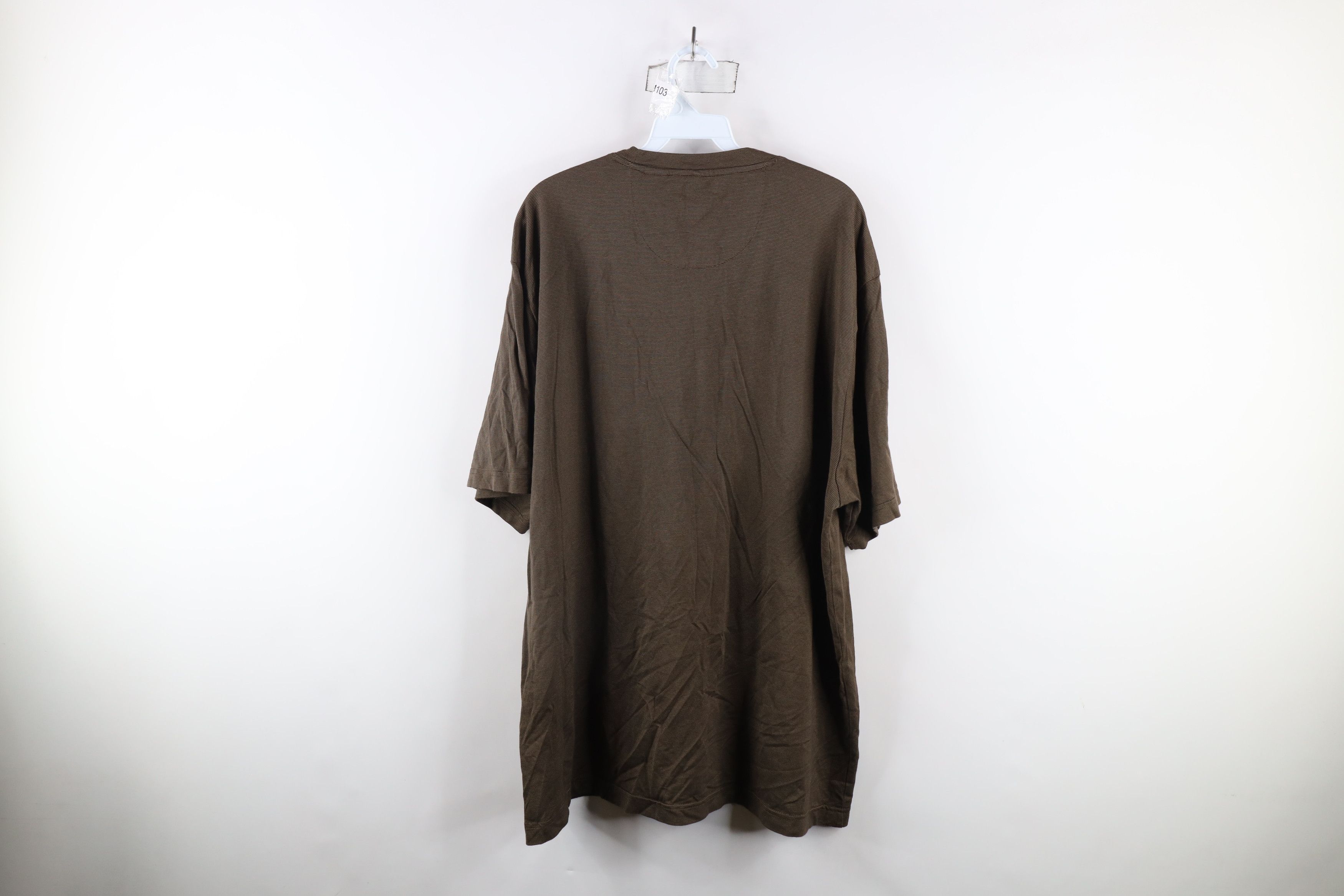 Vintage Vintage 90s Streetwear Striped Short Sleeve T-Shirt Brown Size US XL / EU 56 / 4 - 7 Thumbnail