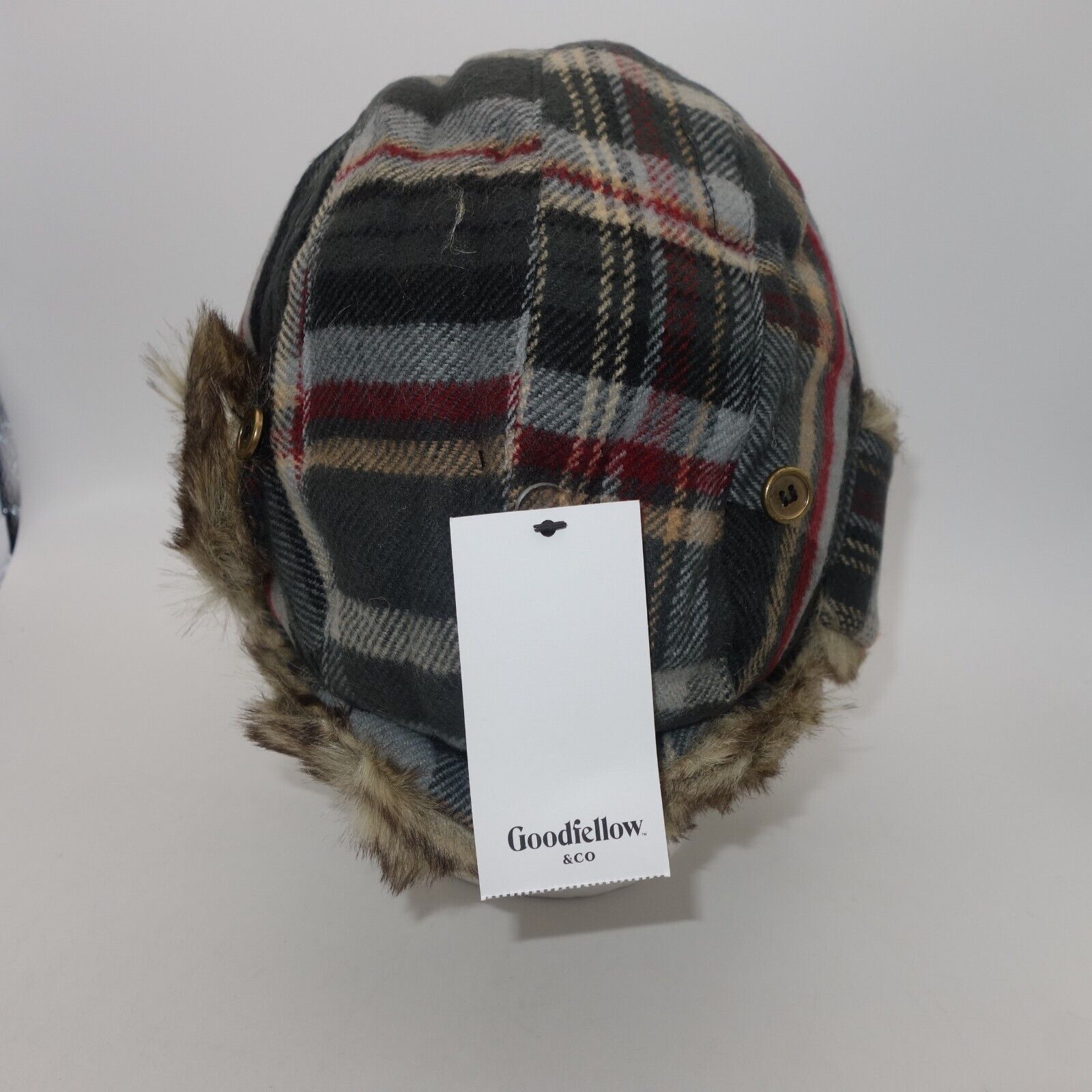 Other NEW Goodfellow & Co Men's Plaid Faux Fur Trapper Winter Hat Size ONE SIZE - 6 Thumbnail