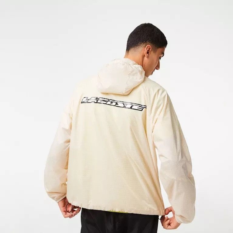 Lacoste 🧥 Lacoste Lightweight Windbreaker Jacket – Cream Grid Size M Size US M / EU 48-50 / 2 - 7 Thumbnail
