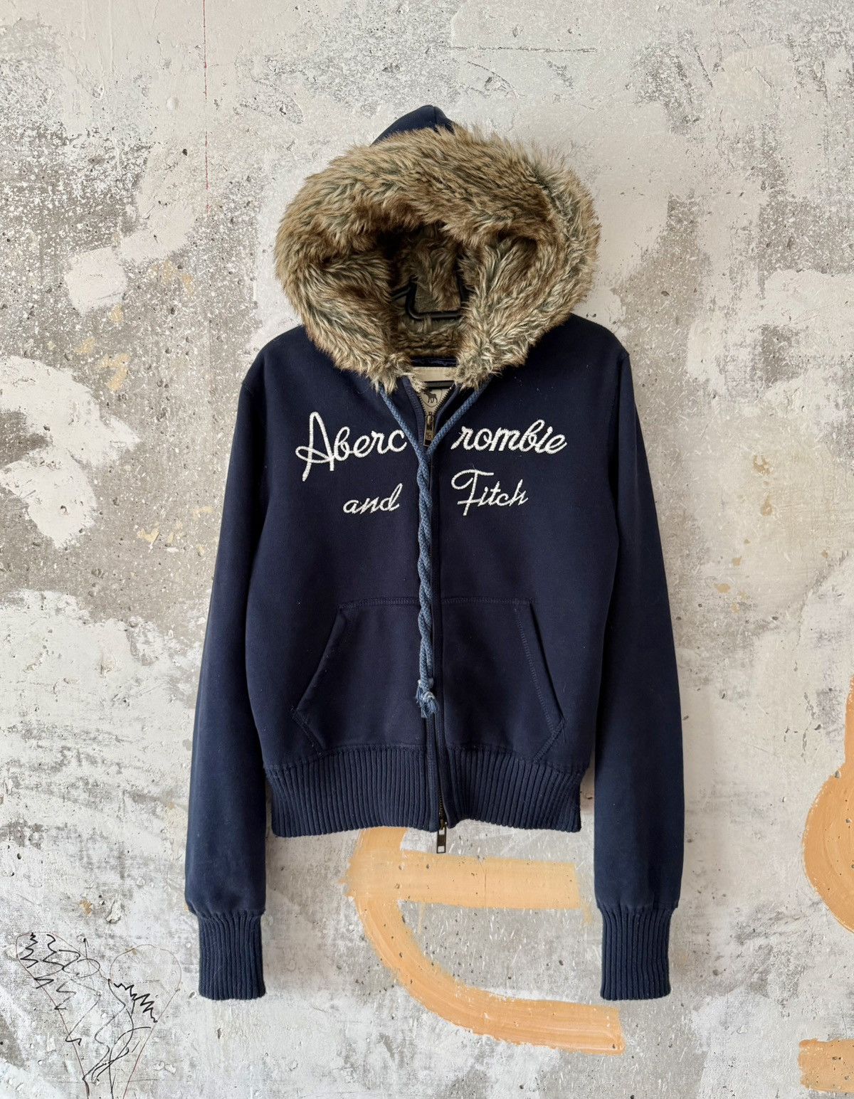 Abercrombie & Fitch Vintage Abercrombie And Fitch Faux Fur Zip Up