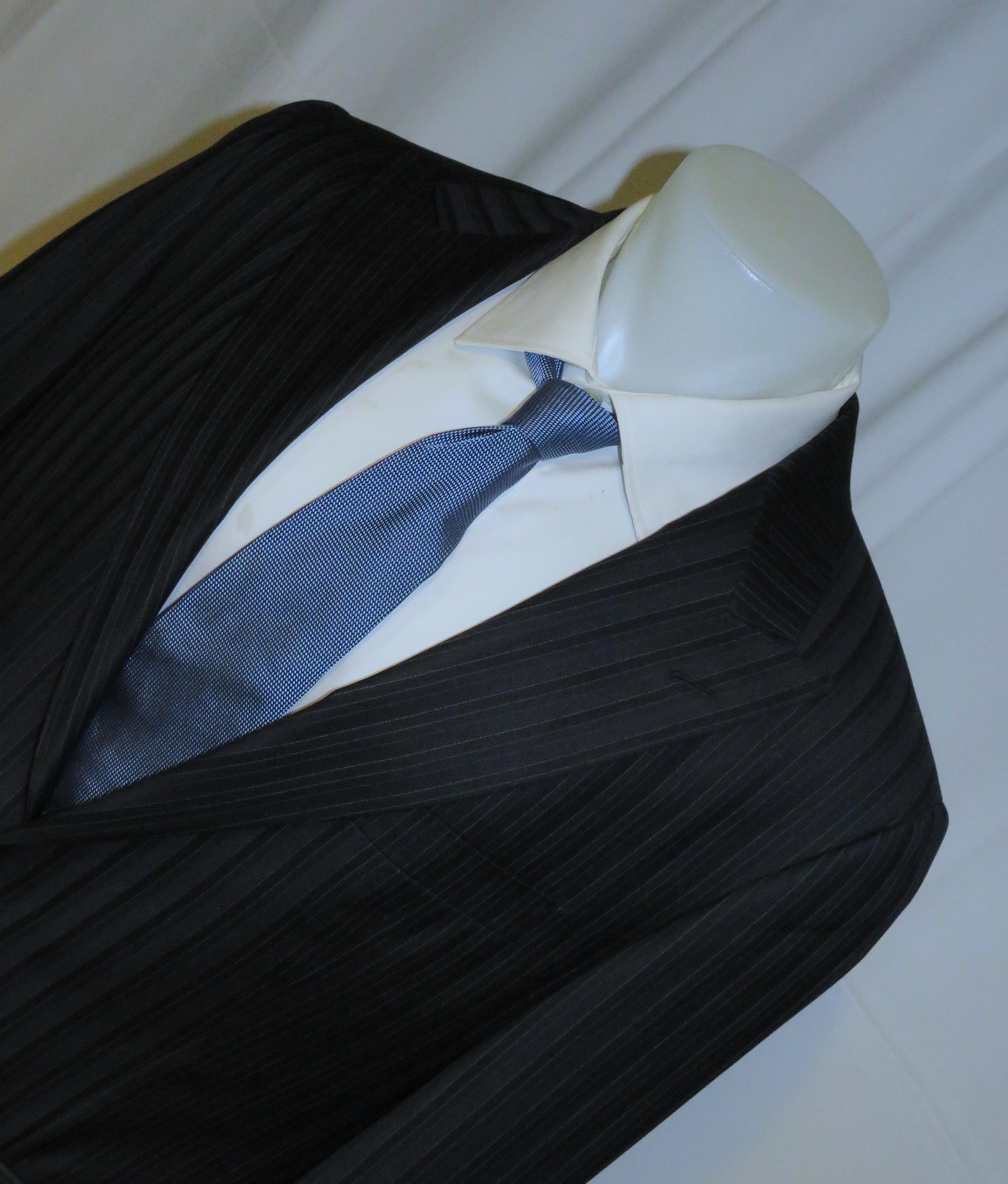 Other Marcello Vero Navy Striped Silk Blend Two Button Suit 43R Size 40R - 6 Thumbnail
