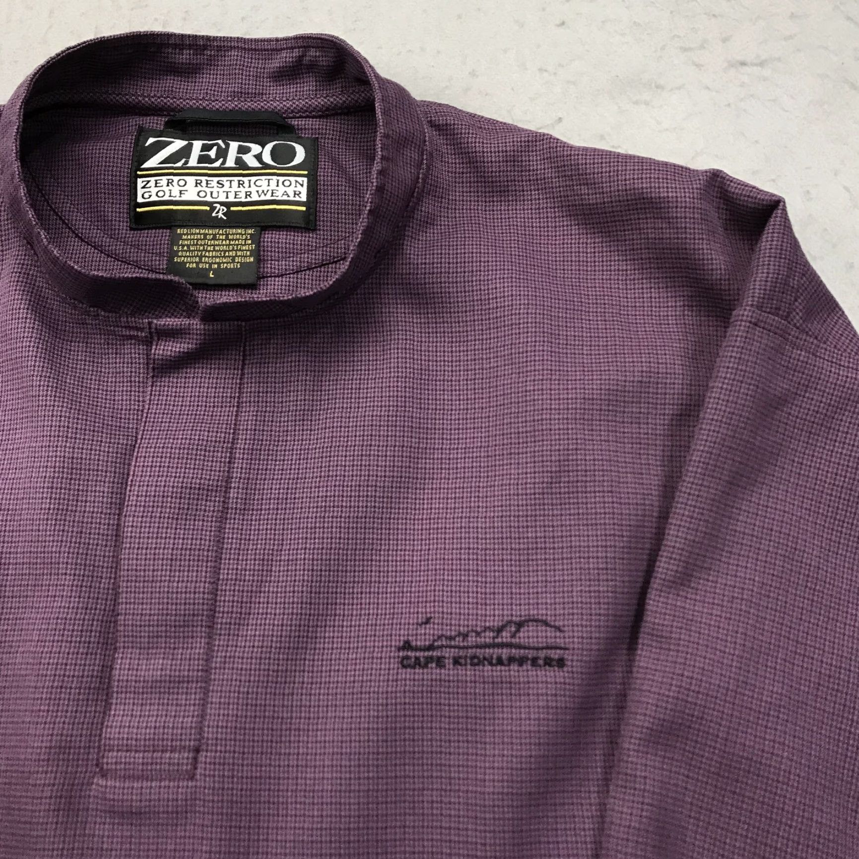 Vintage Cape Kidnappers Golf Jacket Mens Large Purple Check Zero Restriction Windbreaker Size US L / EU 52-54 / 3 - 3 Thumbnail