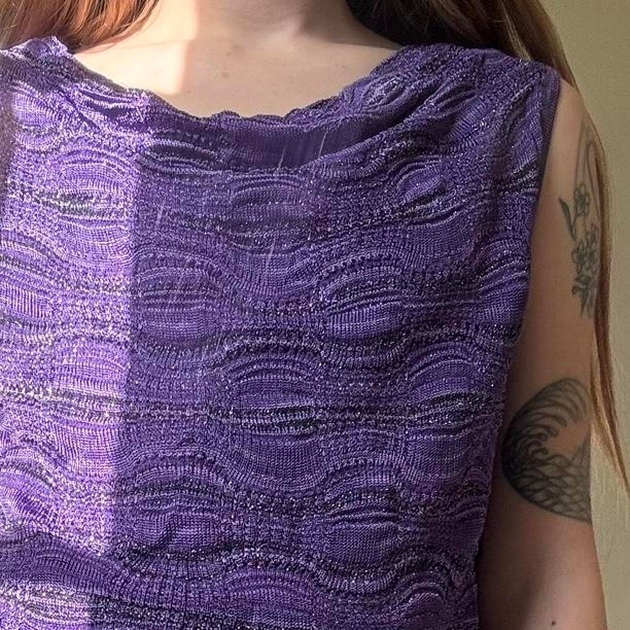 Jones New York Vintage Jones New York Y2K Purple Sparkly Tank Medium Size M / US 6-8 / IT 42-44 - 2 Thumbnail