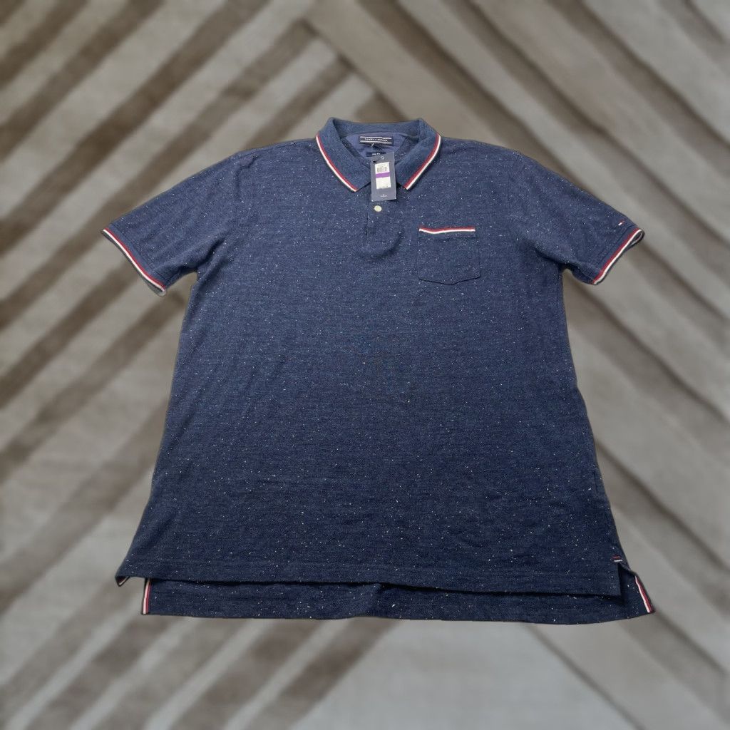 Tommy Hilfiger Tommy Hilfiger Polo Shirt Slim Fit Men’s Cotton Short Sleeve Blue 2XL Regular Polo Golf NWT Speckled Trim Size US XXL / EU 58 / 5 - 1 Thumbnail