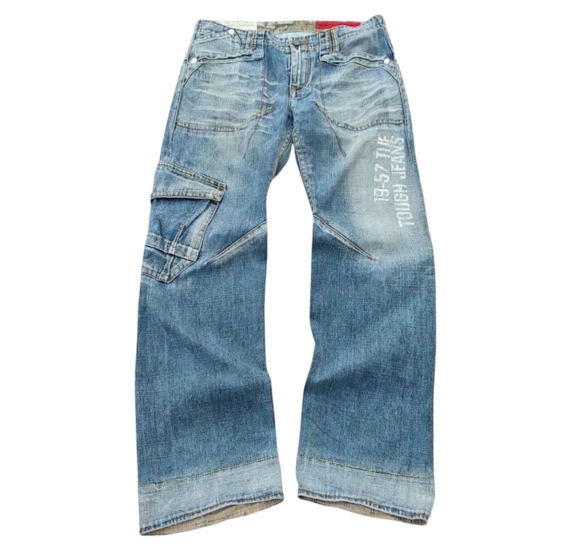 Le Grande Bleu (L.G.B.) Y2K Tough Jeansmith half pocket cargo jeans Size US 35 - 1 Thumbnail