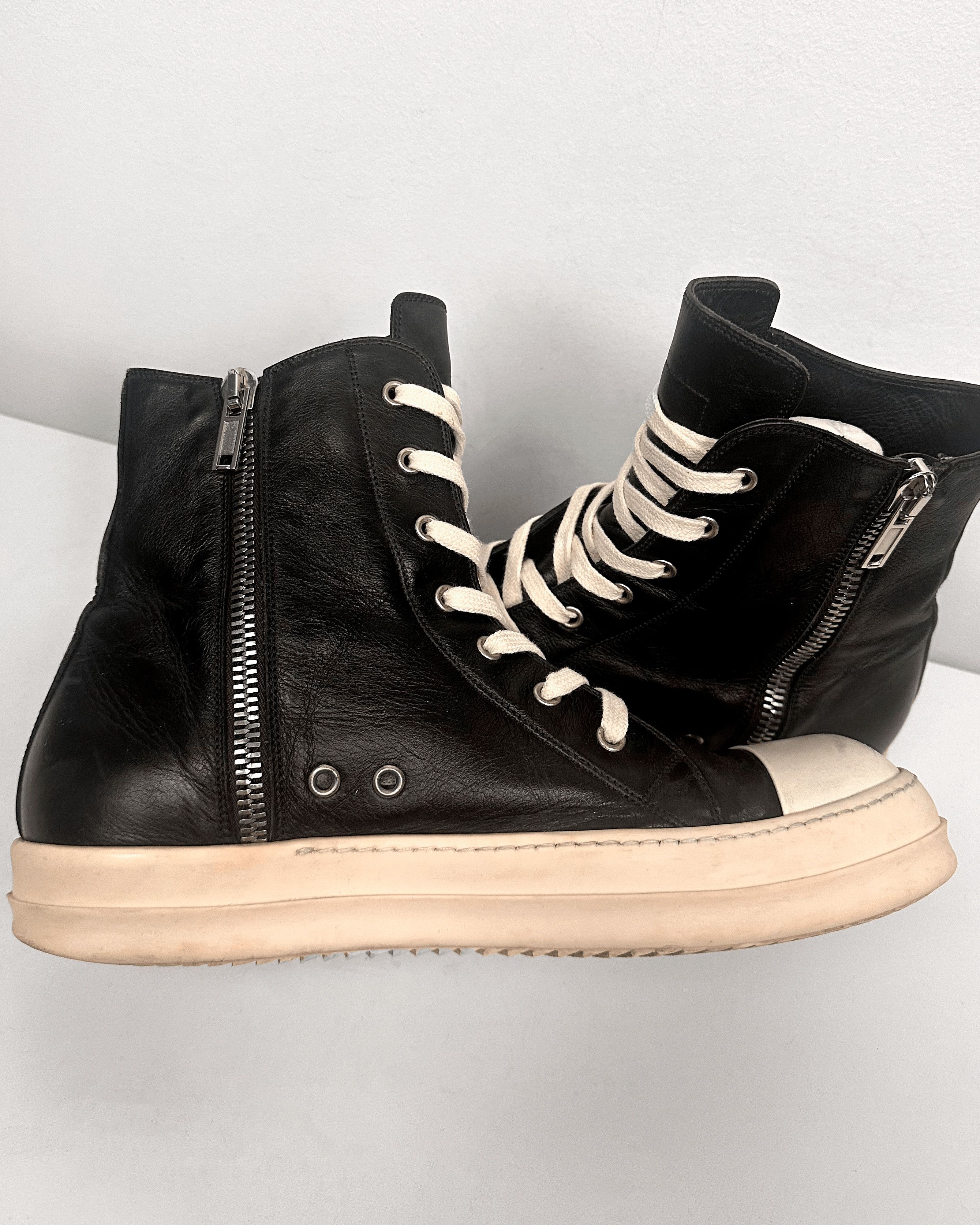 Rick Owens Rick Owens Mainline Leather High Ramones Size US 12 / EU 45 - 7 Thumbnail