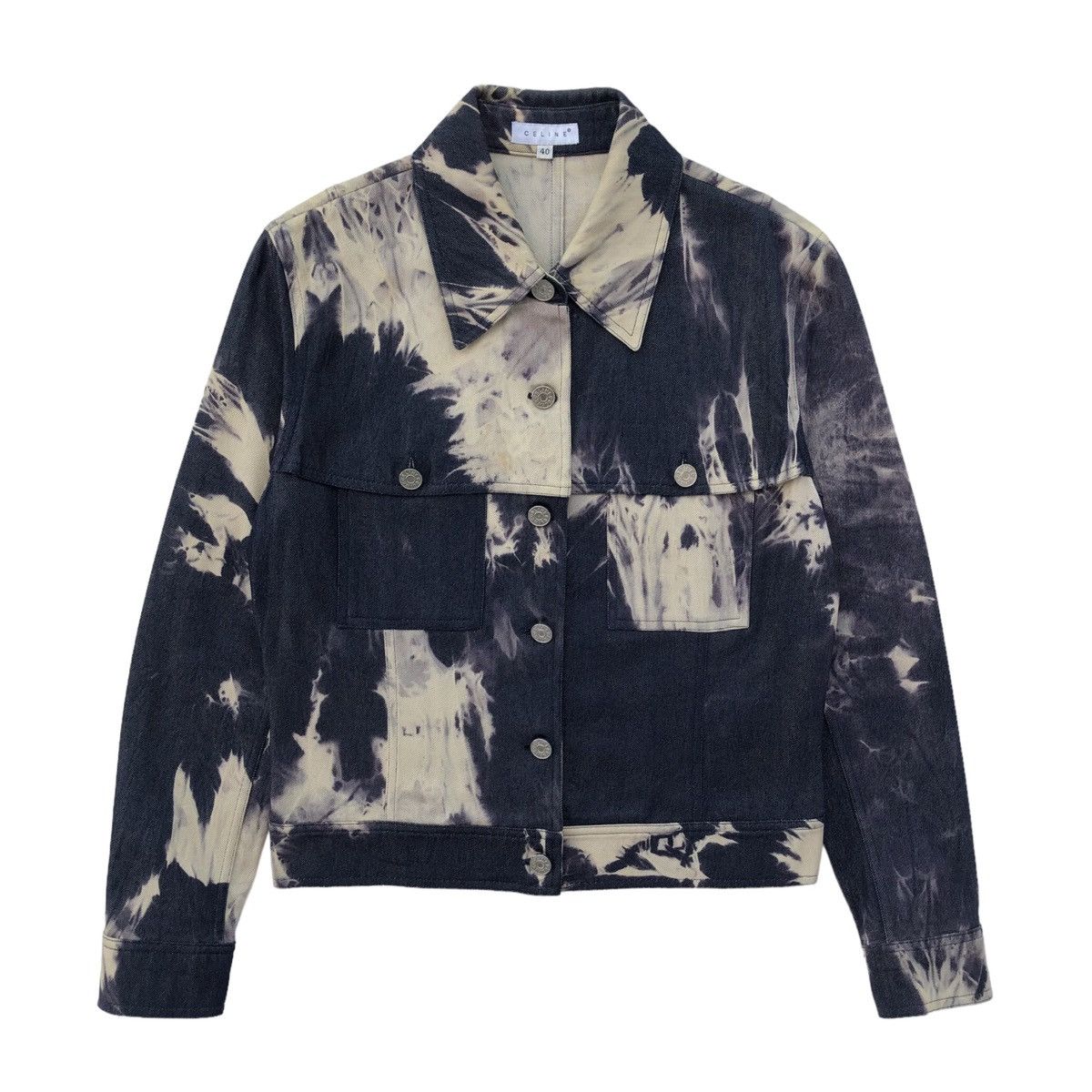 Celine Vintage CELINE SS2000 Denim Tie Dye Indigo Tucker Jacket Size M / US 6-8 / IT 42-44 - 3 Thumbnail