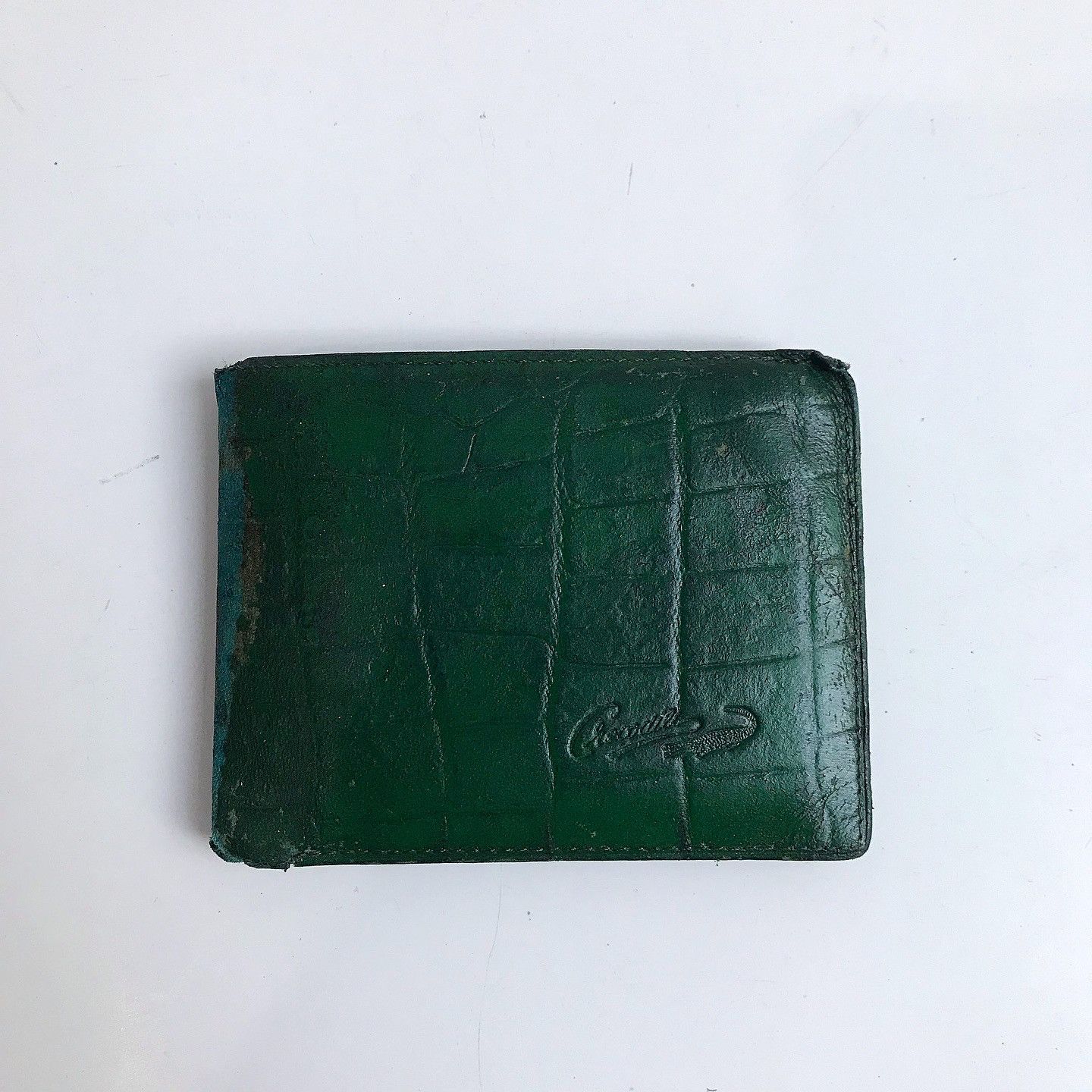 Genuine Leather × Leather × Vintage Vintage Crocodile green raw leather wallet Size ONE SIZE - 1 Thumbnail
