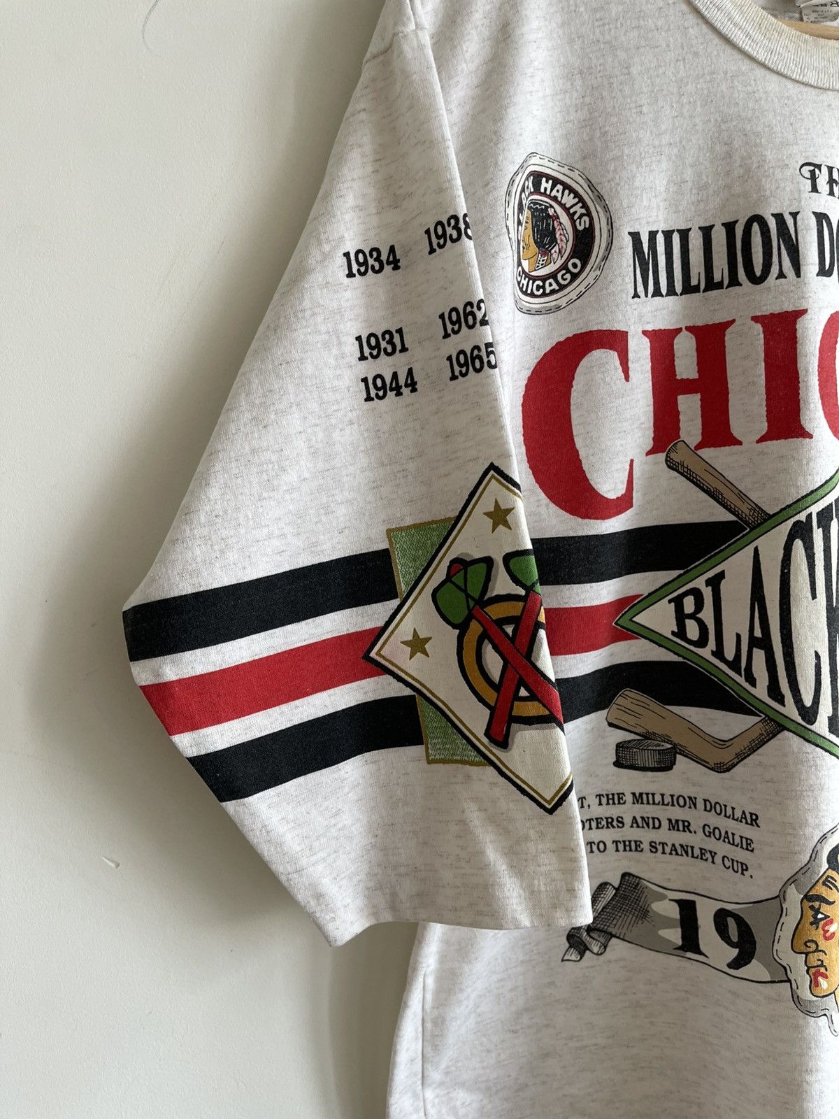Vintage Vintage Chicago Black Hawks World Champion Long Sleeve Tee Size US L / EU 52-54 / 3 - 5 Thumbnail