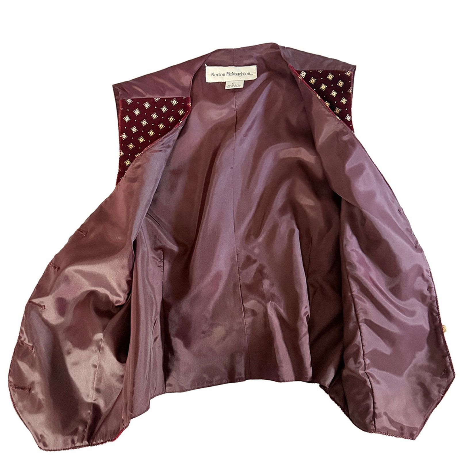 Other Vintage burgundy gold velvet vest norton mcnaughton goth Size S / US 4 / IT 40 - 3 Thumbnail