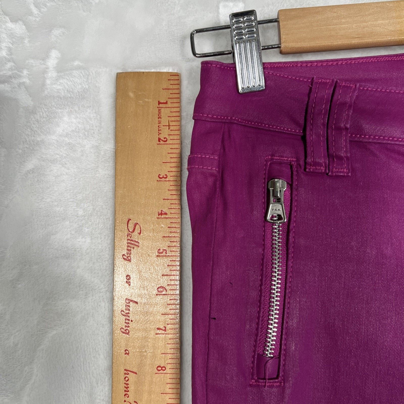 Bebe Bebe Women's Purple Shiny Pants Size 26 Zipper Pockets Size 26" / US 2 / IT 38 - 11 Thumbnail