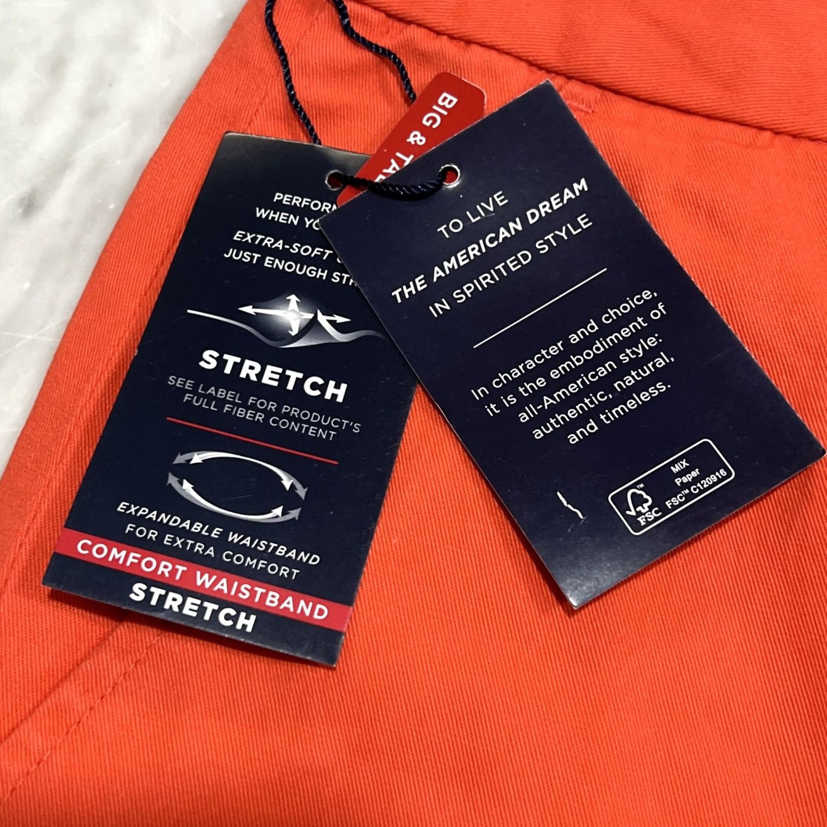Chaps Chaps Ralph Lauren Men Flat Front 50 Big & Tall 9” Inseam Casual Cotton Blend Coral Stretch Twill Shirt? Size US 34 / EU 50 - 7 Thumbnail