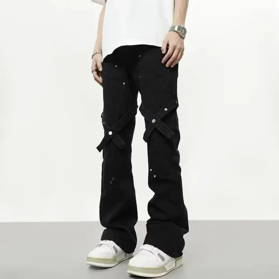 Japanese Brand Hip hop black micro flared jeans Size US 32 / EU 48 - 5 Thumbnail