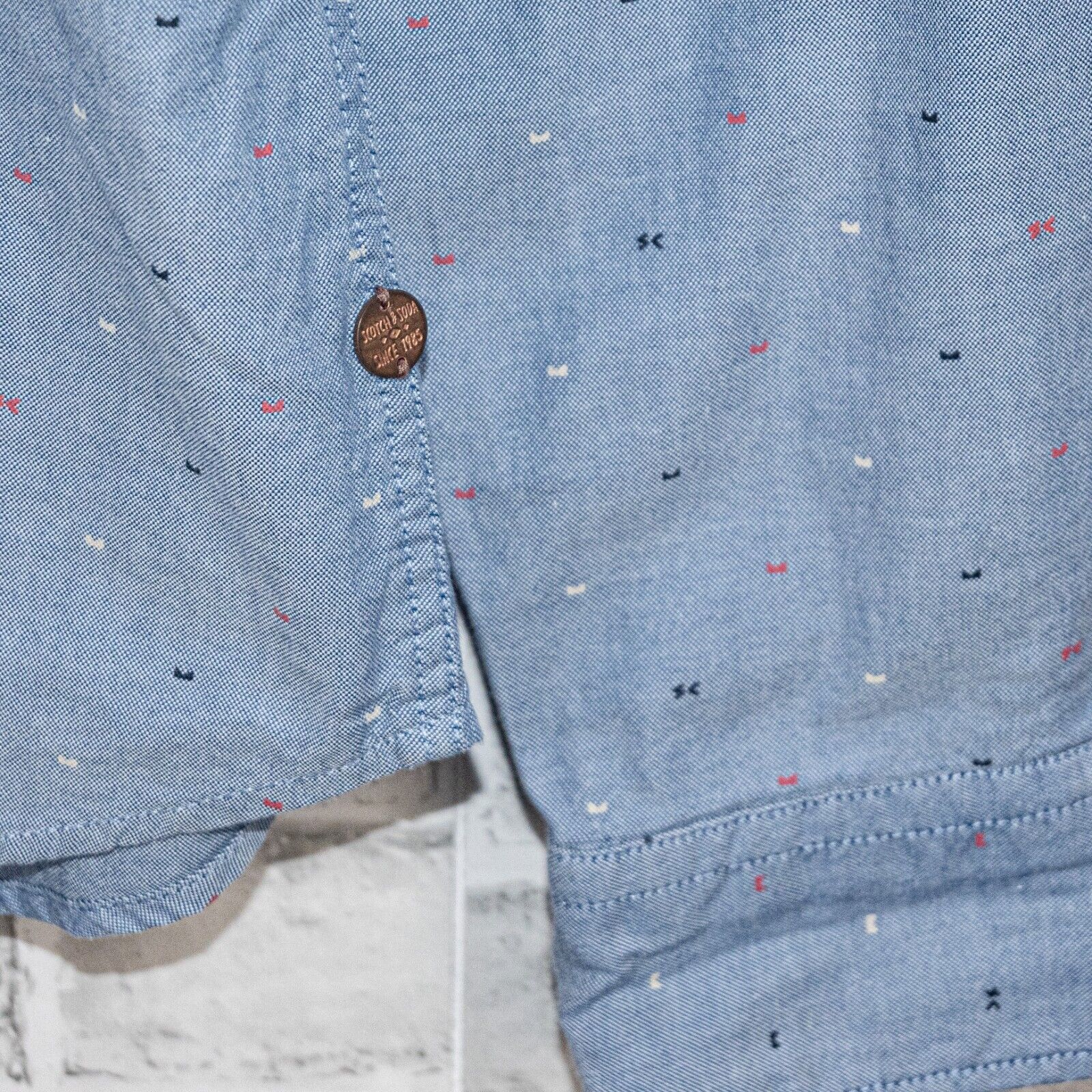 Scotch & Soda Scotch & Soda Slim Chambray Button Down Shirt color spec Size US M / EU 48-50 / 2 - 6 Thumbnail