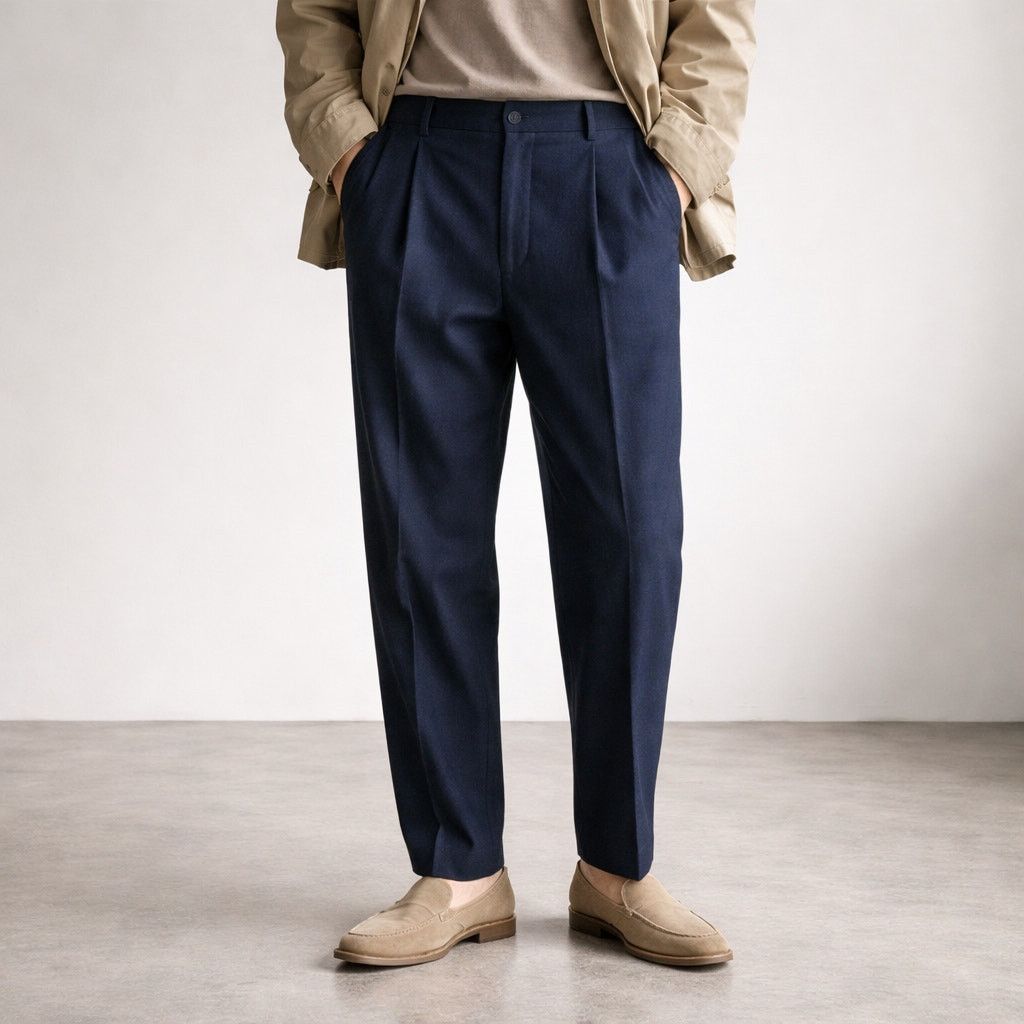 Other Cellar Door BALLET Pleated Trouser Pants Navy Wool blend 44 Size US 28 / EU 44 - 1 Thumbnail